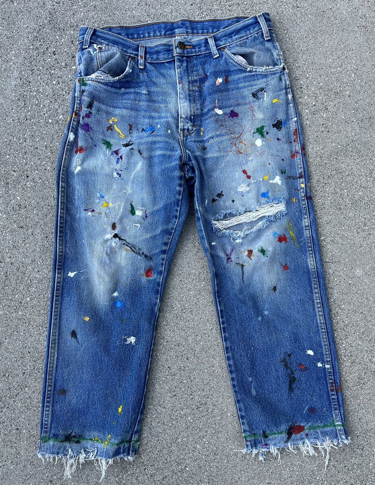 Vintage Dickies Work Carpenter Painter Pants Thrashed Distressed Size US 33 - 8 Thumbnail