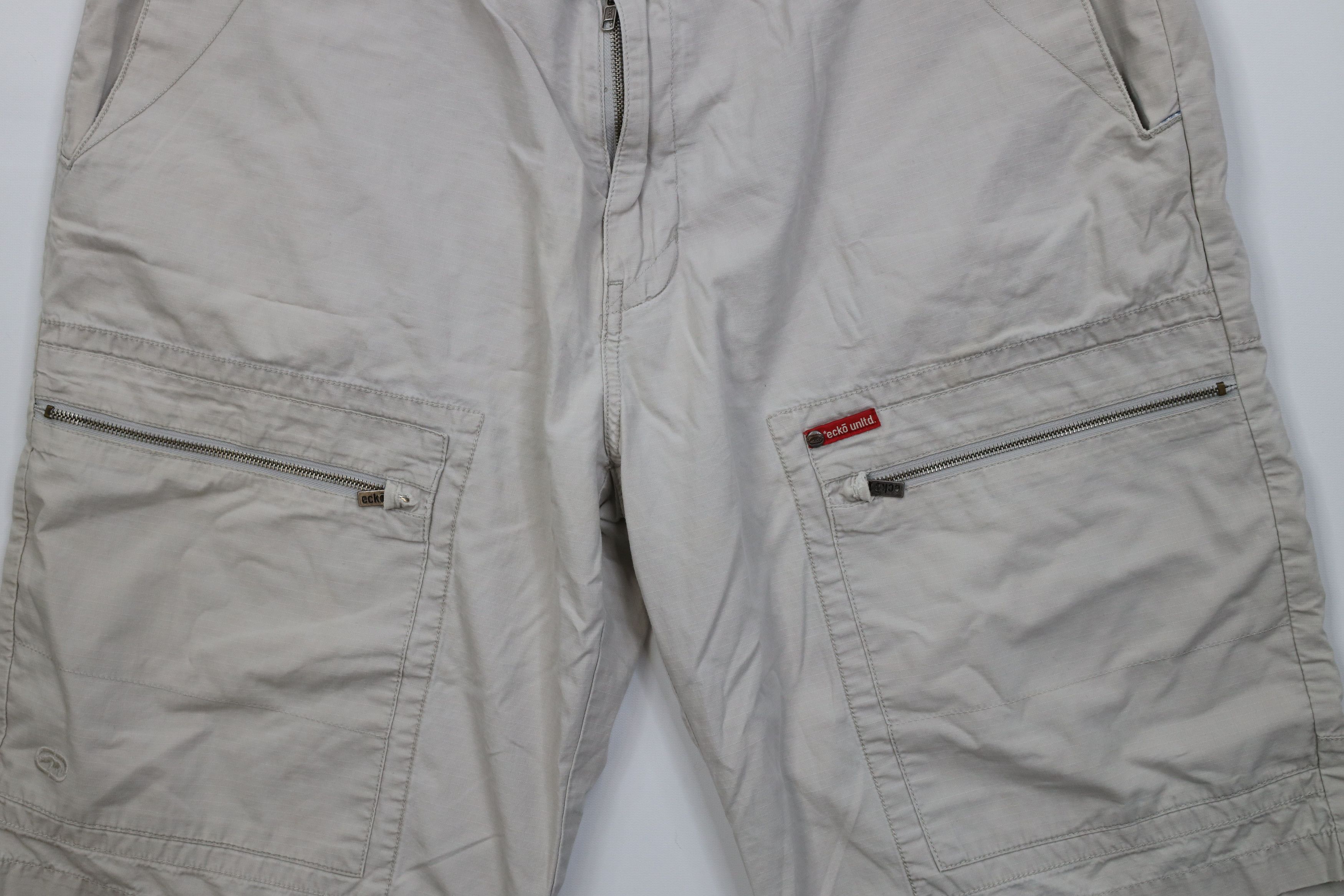 Ecko Unltd. Vintage 90s Y2K Ecko Baggy Ripstop Cargo Shorts Beige Cotton Size US 38 / EU 54 - 3 Thumbnail