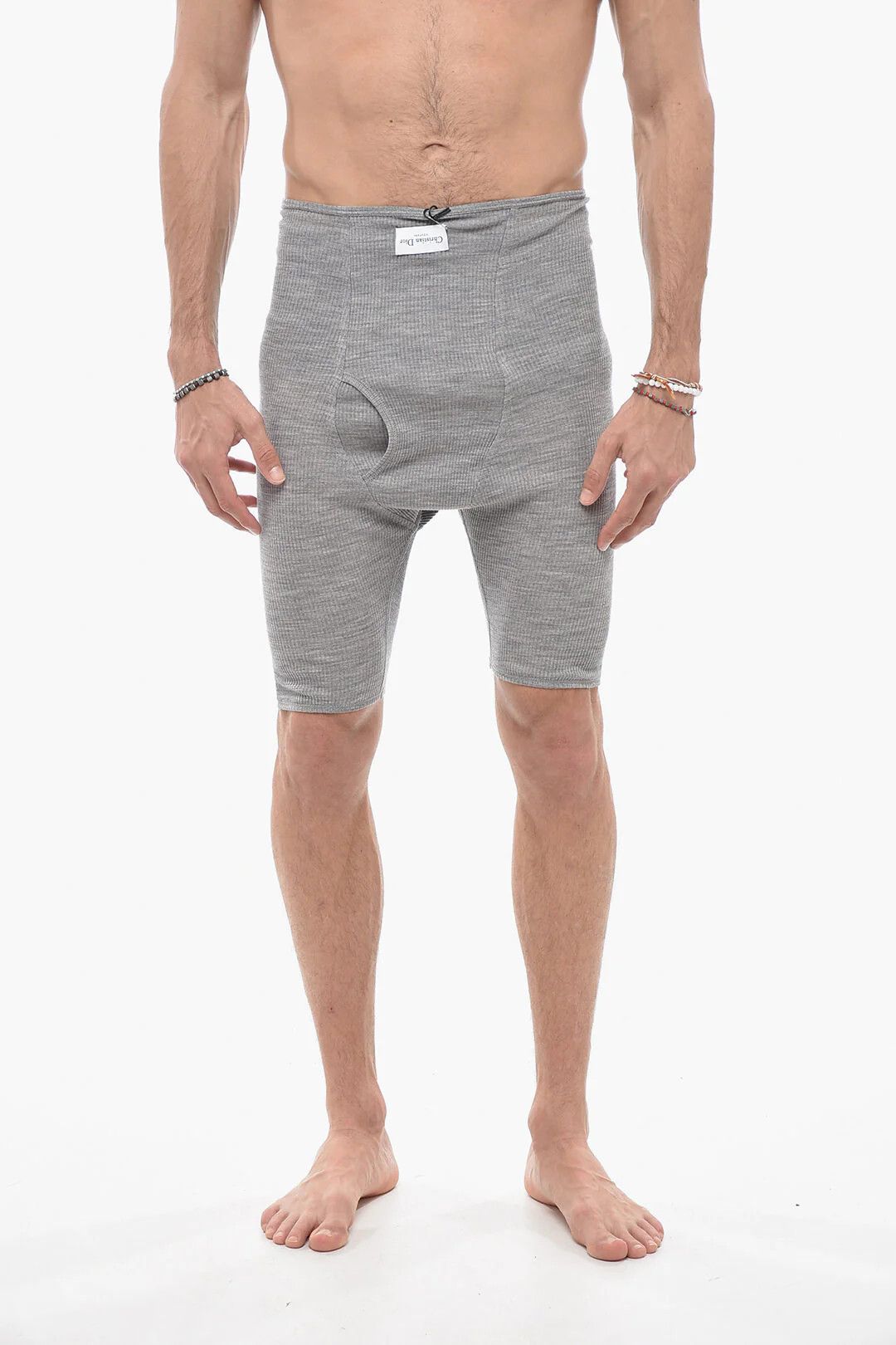 Dior og1mm0326 Size: S / Virgin Wool Jersey Boxer in Grey Size ONE SIZE - 1 Thumbnail