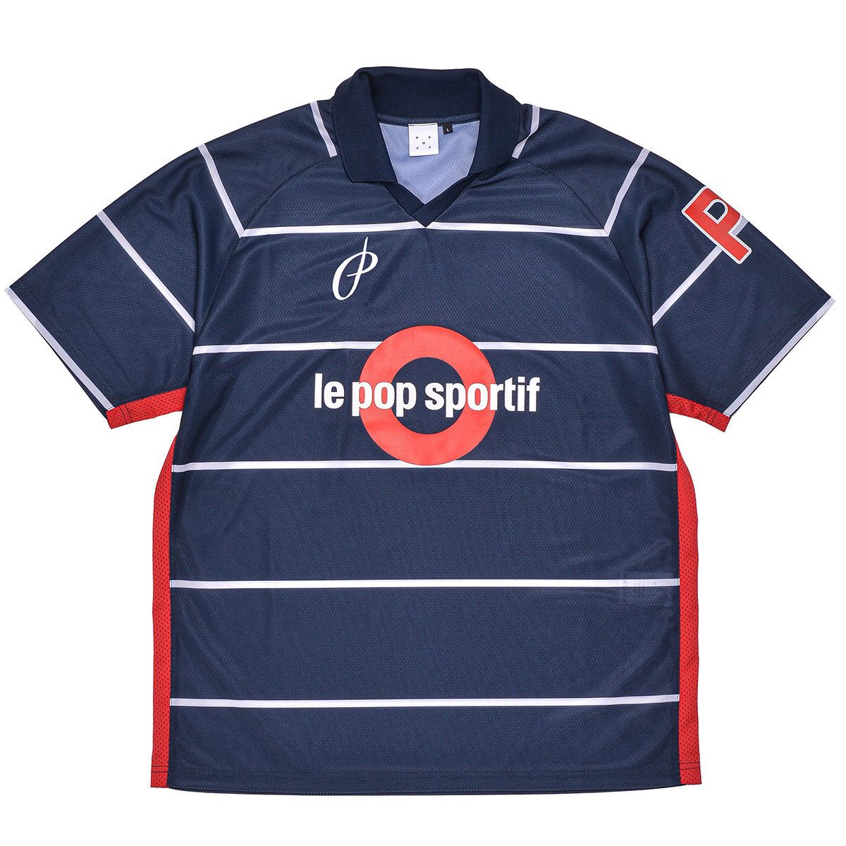 Pop Trading Company Pop Striped Sportif Shortsleeve T-Shirt Navy Size US M / EU 48-50 / 2 - 1 Thumbnail