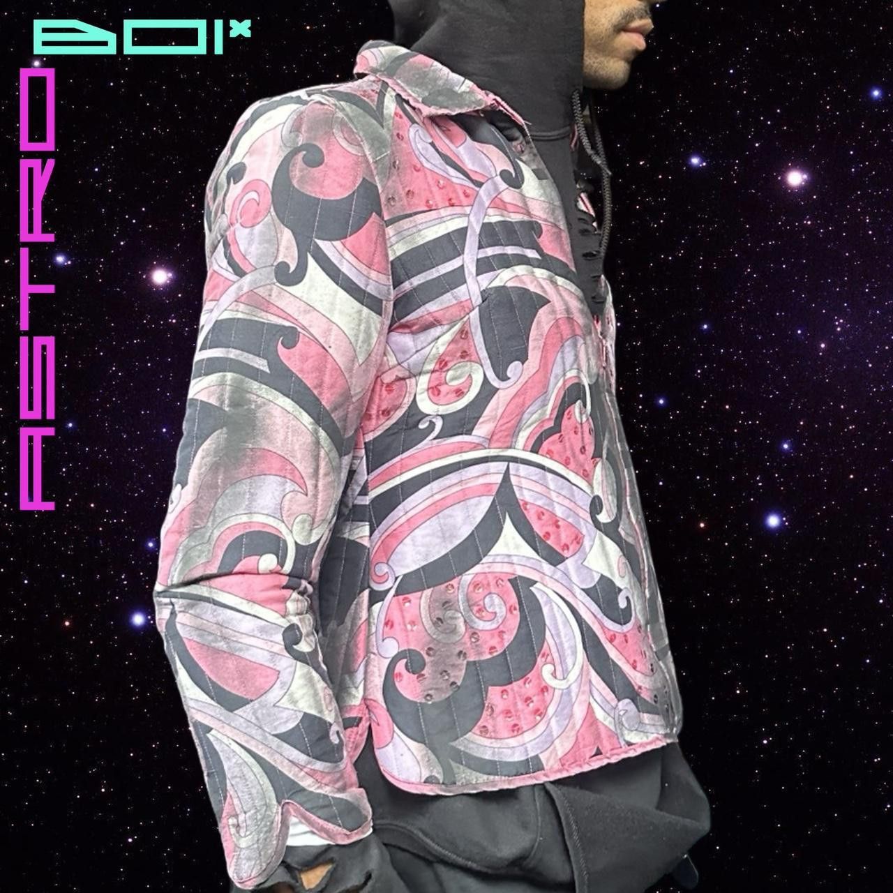 Other × Vintage ASTROBOI* Pink Pucci Print Quilted Jacket - Large Size L / US 10 / IT 46 - 5 Thumbnail