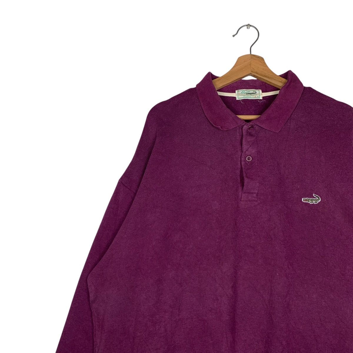 Japanese Brand CROCODILE Half Button Purple Polo Sweatshirt #1499-C67 Size US XXL / EU 58 / 5 - 6 Thumbnail