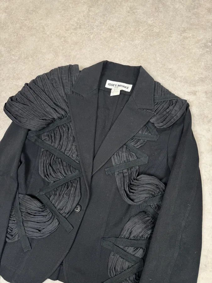 Issey Miyake SS2003 Issey Miyake Black Blazer Plissed Jacket Size M / US 6-8 / IT 42-44 - 6 Thumbnail