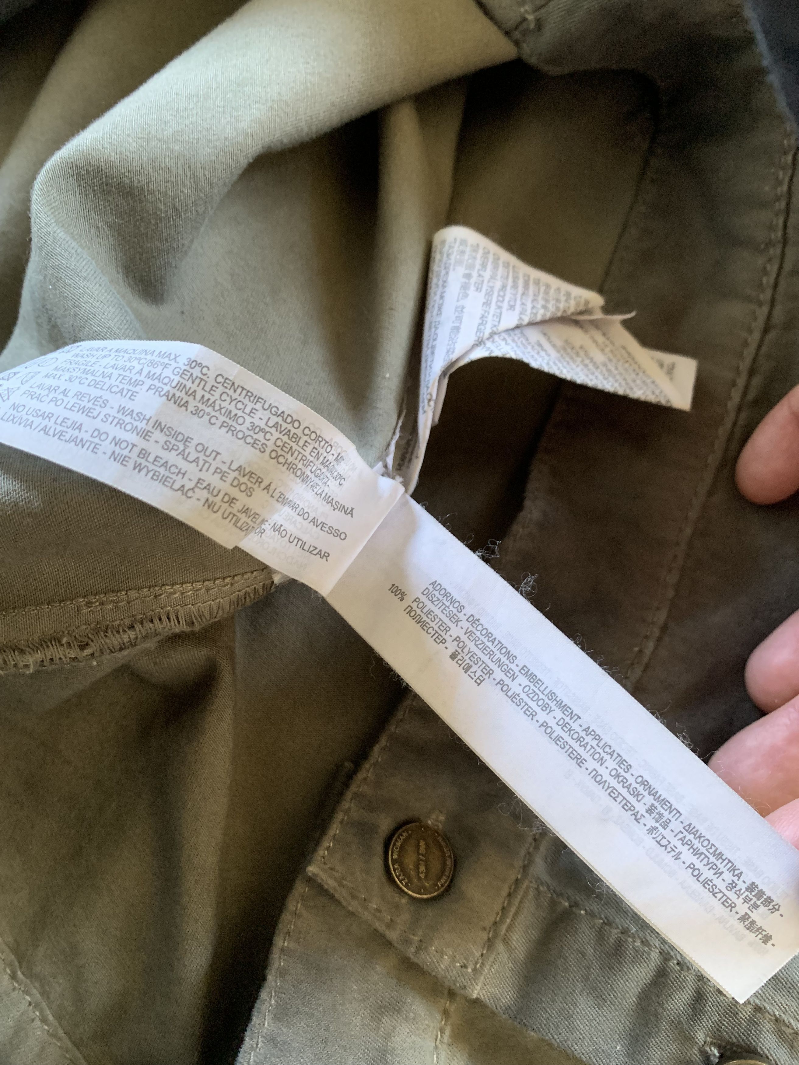 Other Zara Woman Premium Denim Military Patch Olive Green Jacket Size M / US 6-8 / IT 42-44 - 8 Thumbnail