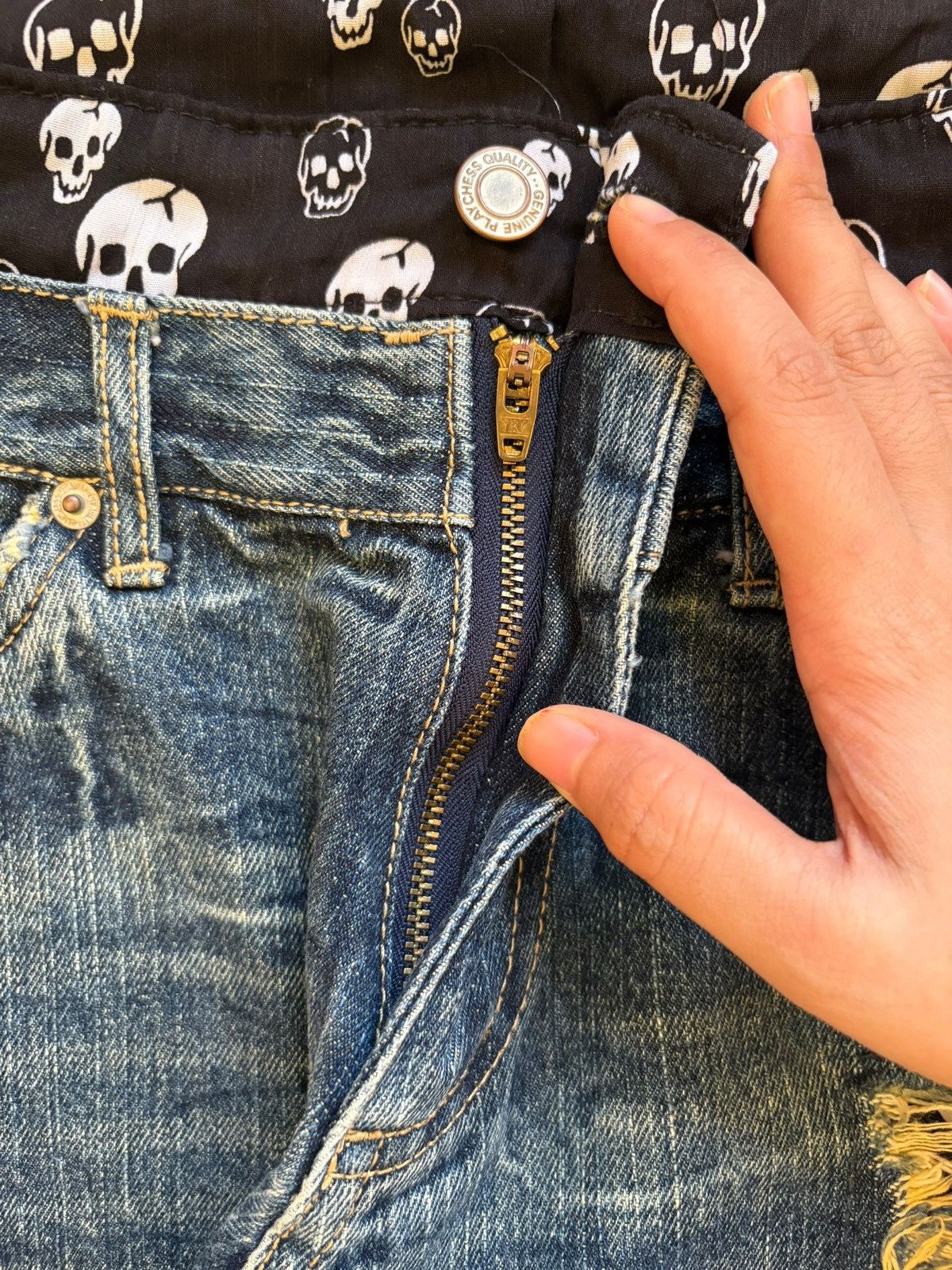 Japanese Brand × Seditionaries Vintage Japanese Brand Patches Skull Ripped Jeans Size US 30 / EU 46 - 3 Thumbnail