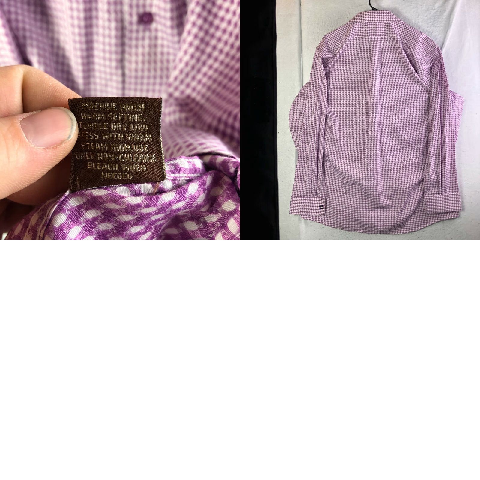 Vintage St Patrick Shirt Mens 17.5 36/37 Purple Plaid Long Sleeve Button-Up Shirt Size US XXL / EU 58 / 5 - 8 Thumbnail