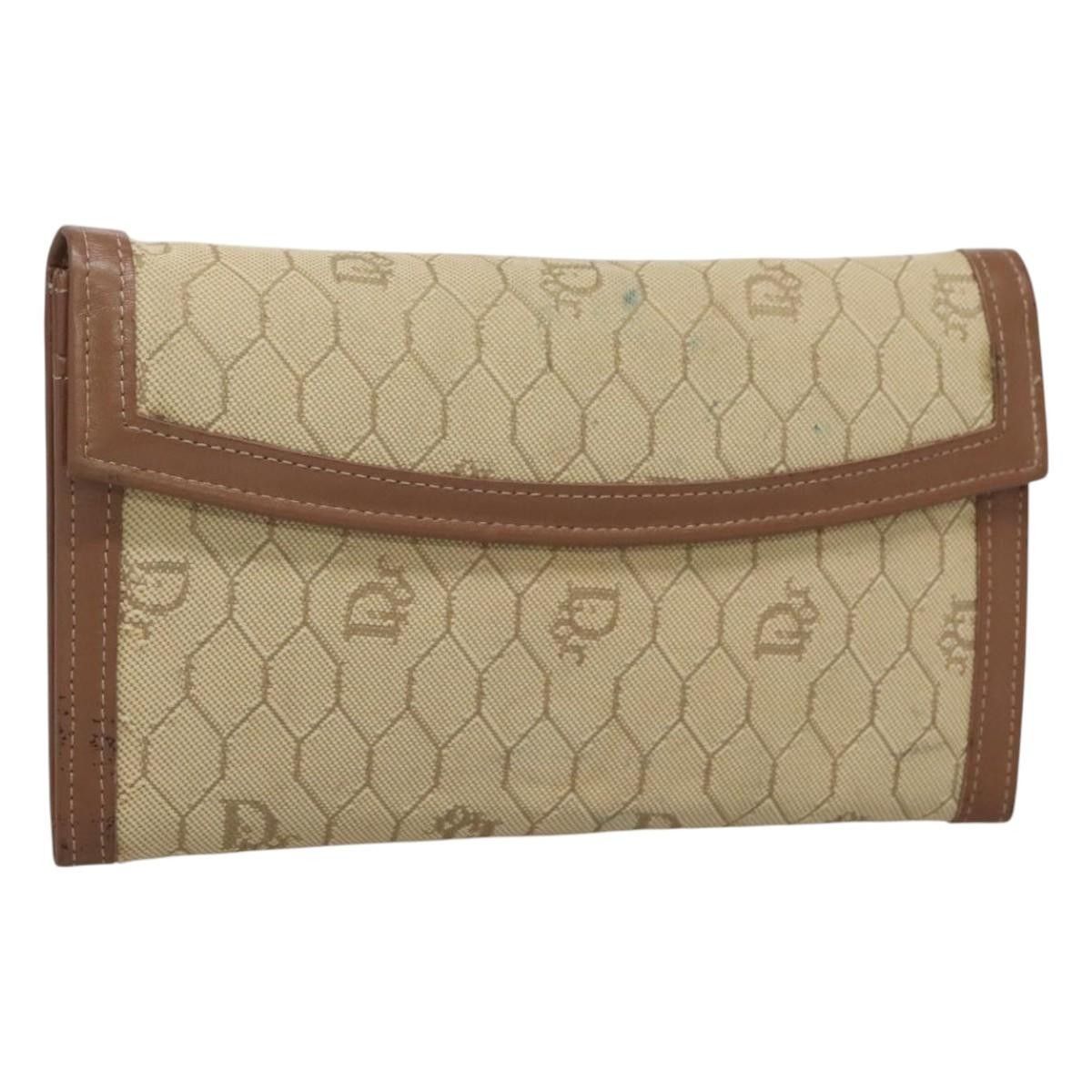 Dior Christian Dior Vintage Honeycomb Flap Wallet Coated Canvas Size ONE SIZE - 1 Thumbnail