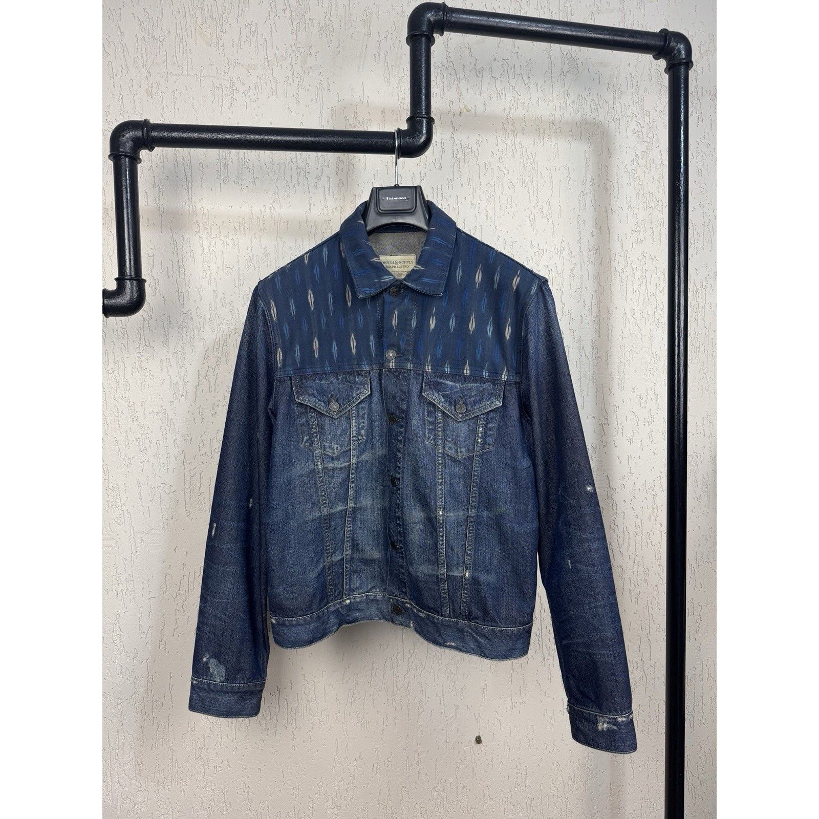 Denim & Supply Ralph Lauren Distressed Navajo Denim Jacket M