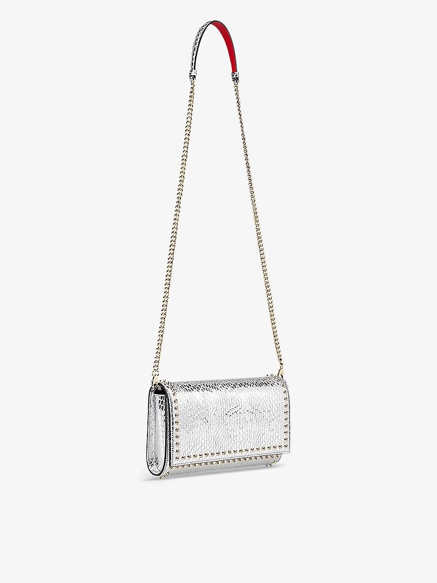 Christian Louboutin o1s1wg110325 Size: OS/Paloma Snake Clutch Bag in Silver Size ONE SIZE - 2 Thumbnail