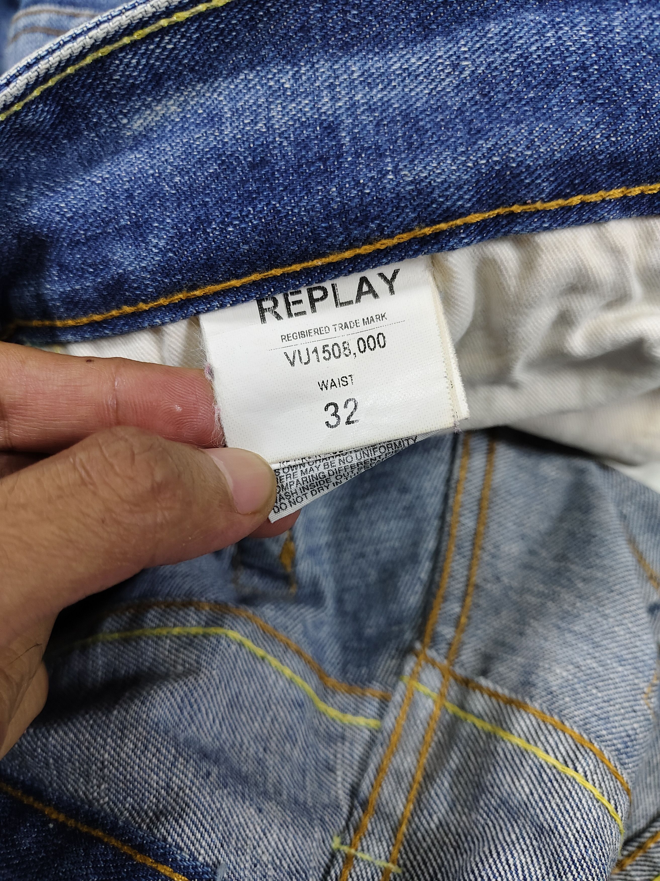 Replay 00s Replay-Y2K Experimental Distressed Embroidered Denim Size US 32 / EU 48 - 10 Thumbnail