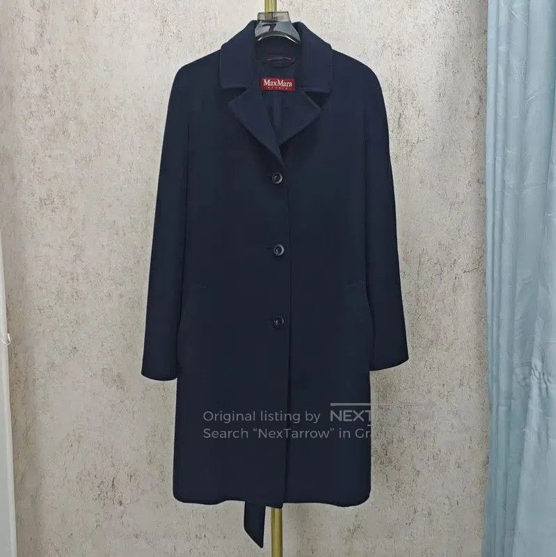 Max Mara MaxMara Stylish Navy Blue Wool Mid-Length Coat . Size M / US 6-8 / IT 42-44 - 1 Thumbnail