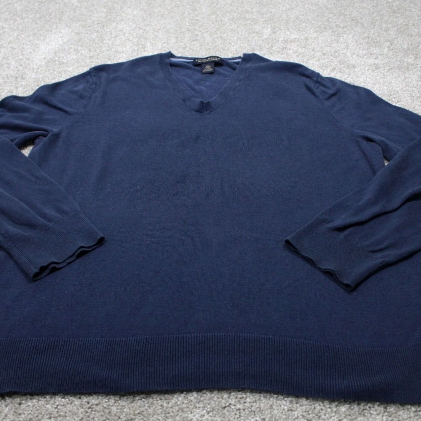 Banana Republic Banana Republic Sweater Mens Large Blue Silk/Cotton/Cashmere V-Neck L/S Pullover Size US L / EU 52-54 / 3 - 2 Thumbnail