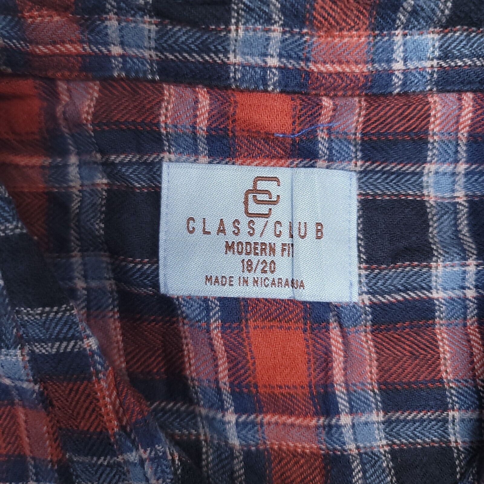 Class Club Class Club Tartan Flannel Button Shirt Mens Size 18/20 Blue Size US M / EU 48-50 / 2 - 3 Thumbnail