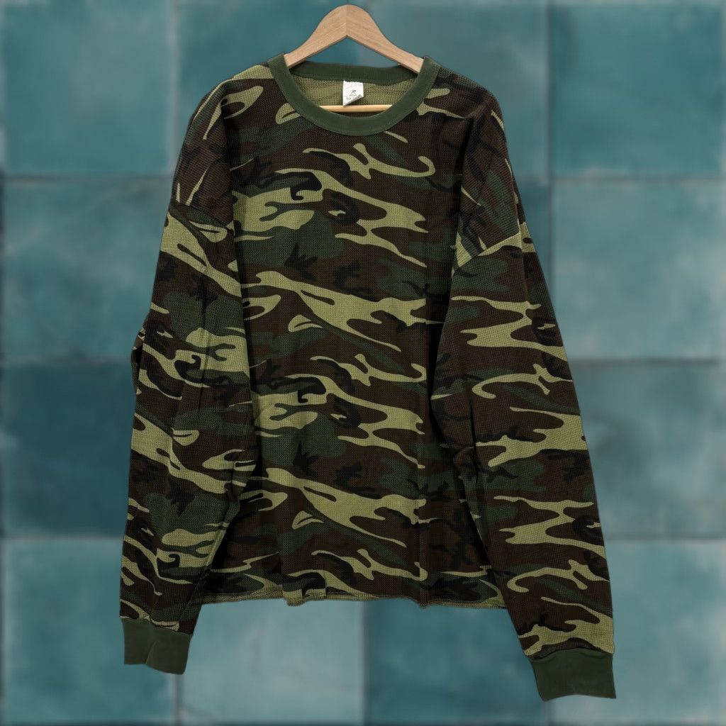Rothco Rothco Shirt Mens 5XL Green Camo Thermal Long Sleeve Crew Neck Military Rugged Size US XXL / EU 58 / 5 - 1 Thumbnail