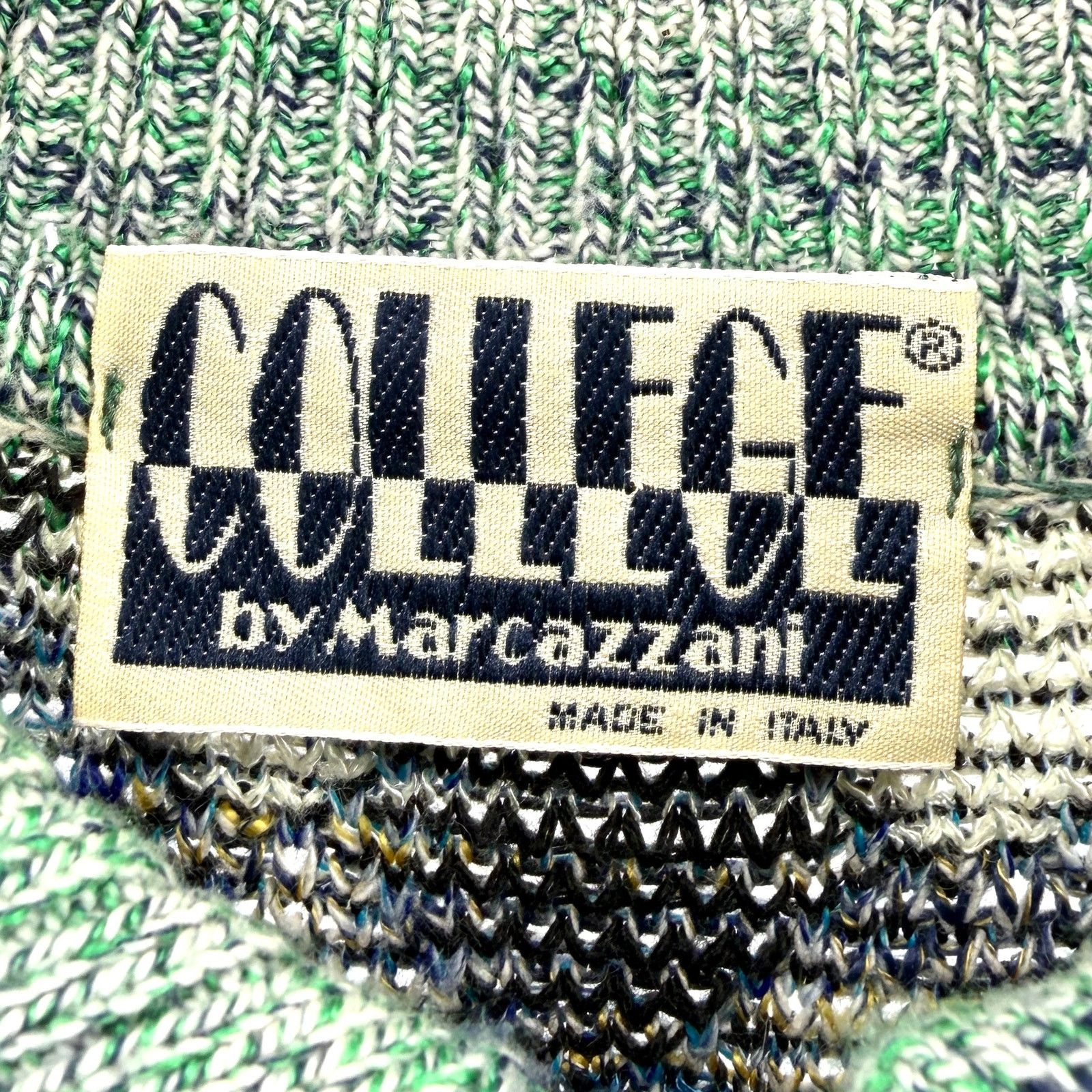 Vintage Vintage 90s Marcazzani Multi Geometric Textured Polo Sweater Size US M / EU 48-50 / 2 - 6 Thumbnail