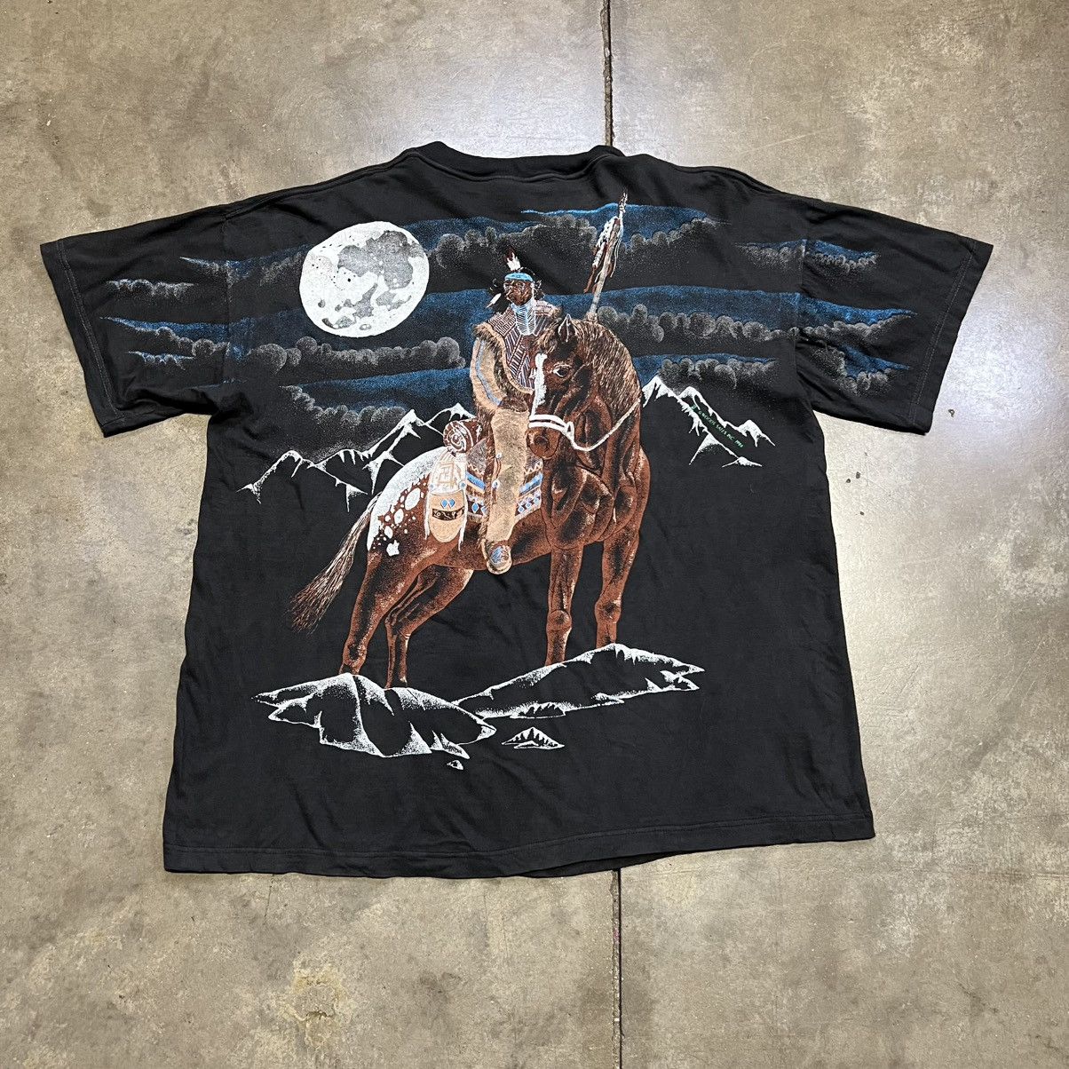 Vintage Vintage Native American AOP Graphic Tee Nature Horse 90s Size US XXL / EU 58 / 5 - 6 Thumbnail