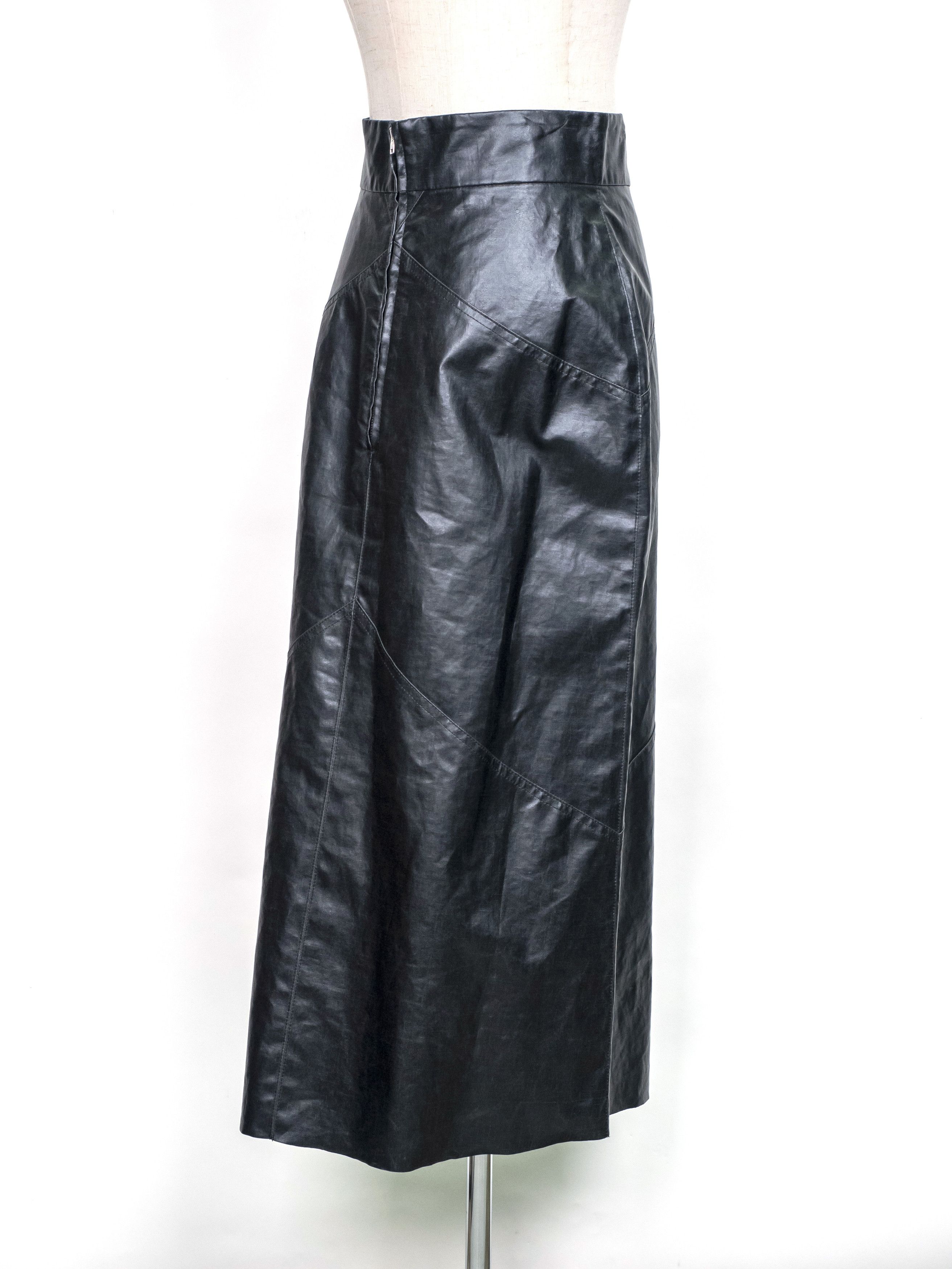 Isabel Marant Isabel Marant Black Leather -like Midi Skirt Size XS / US 0-2 / IT 36-38 - 3 Thumbnail