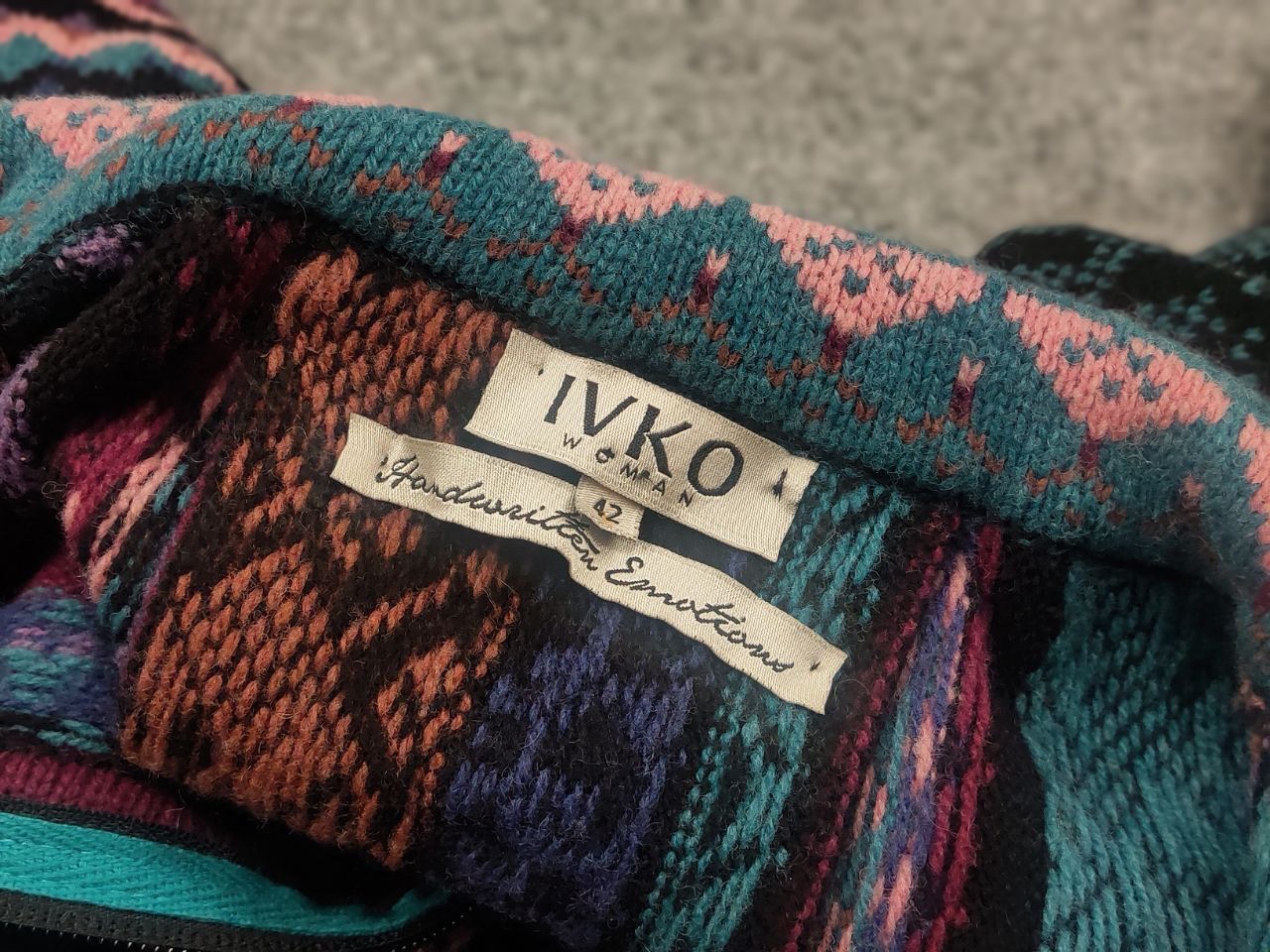 Dale Of Norway Ivko Design Knit handwritten Jacquard Zip Jacket Pleated Size XL / US 12-14 / IT 48-50 - 15 Thumbnail