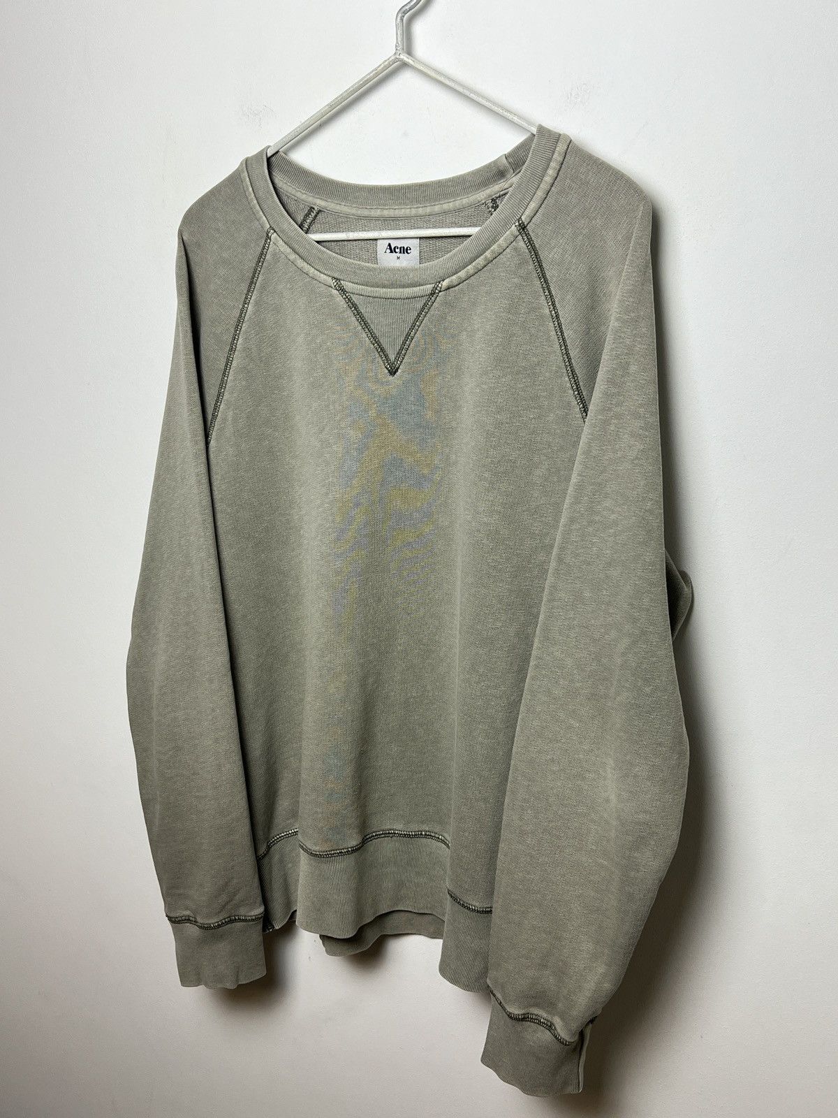 Acne Studios acne y2k washed green crewneck sweatshirt Size US M / EU 48-50 / 2 - 2 Thumbnail