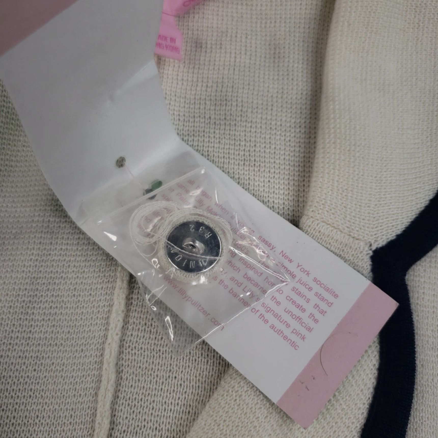 Lilly Pulitzer Lilly Pulitzer Collier Sweater Jacket Womens Medium Antique White Button Pocket Size M / US 6-8 / IT 42-44 - 7 Thumbnail