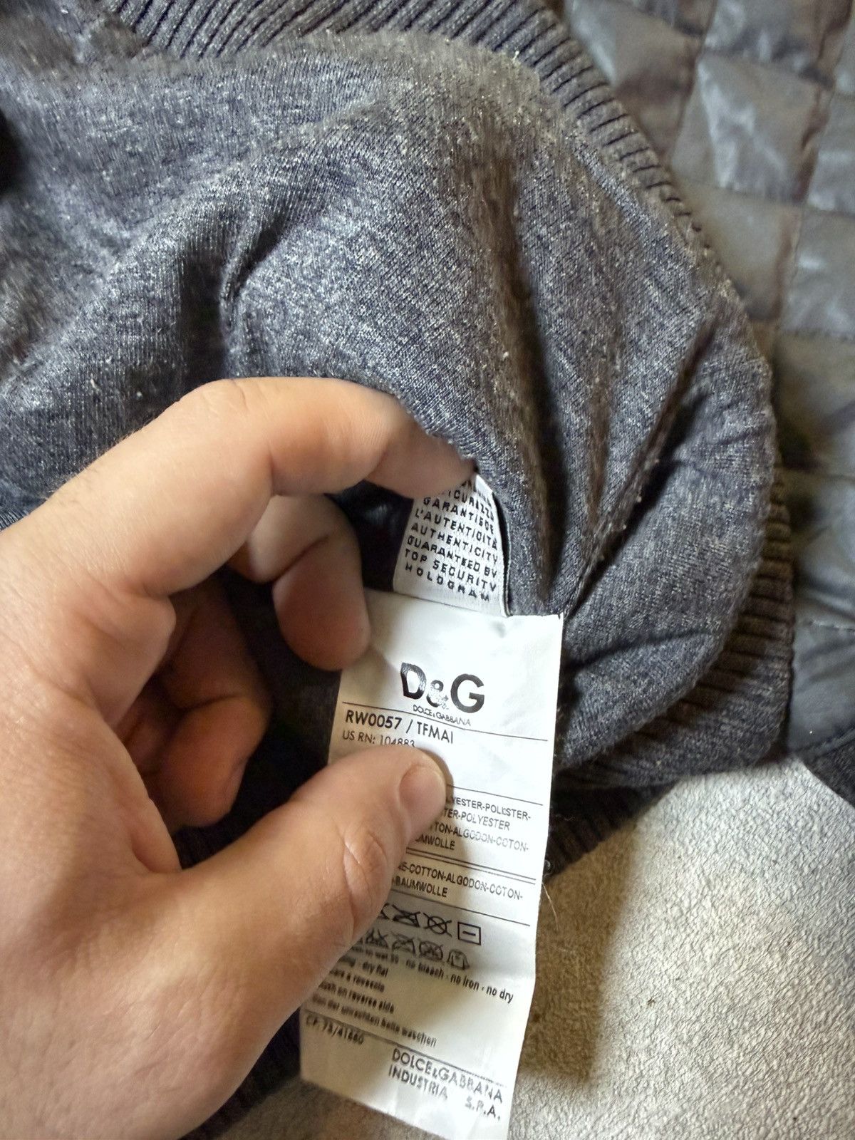 Dolce & Gabbana AW2007 Dolce & Gabbana Quilted Zip-up Grey Jacket Size US L / EU 52-54 / 3 - 16 Thumbnail
