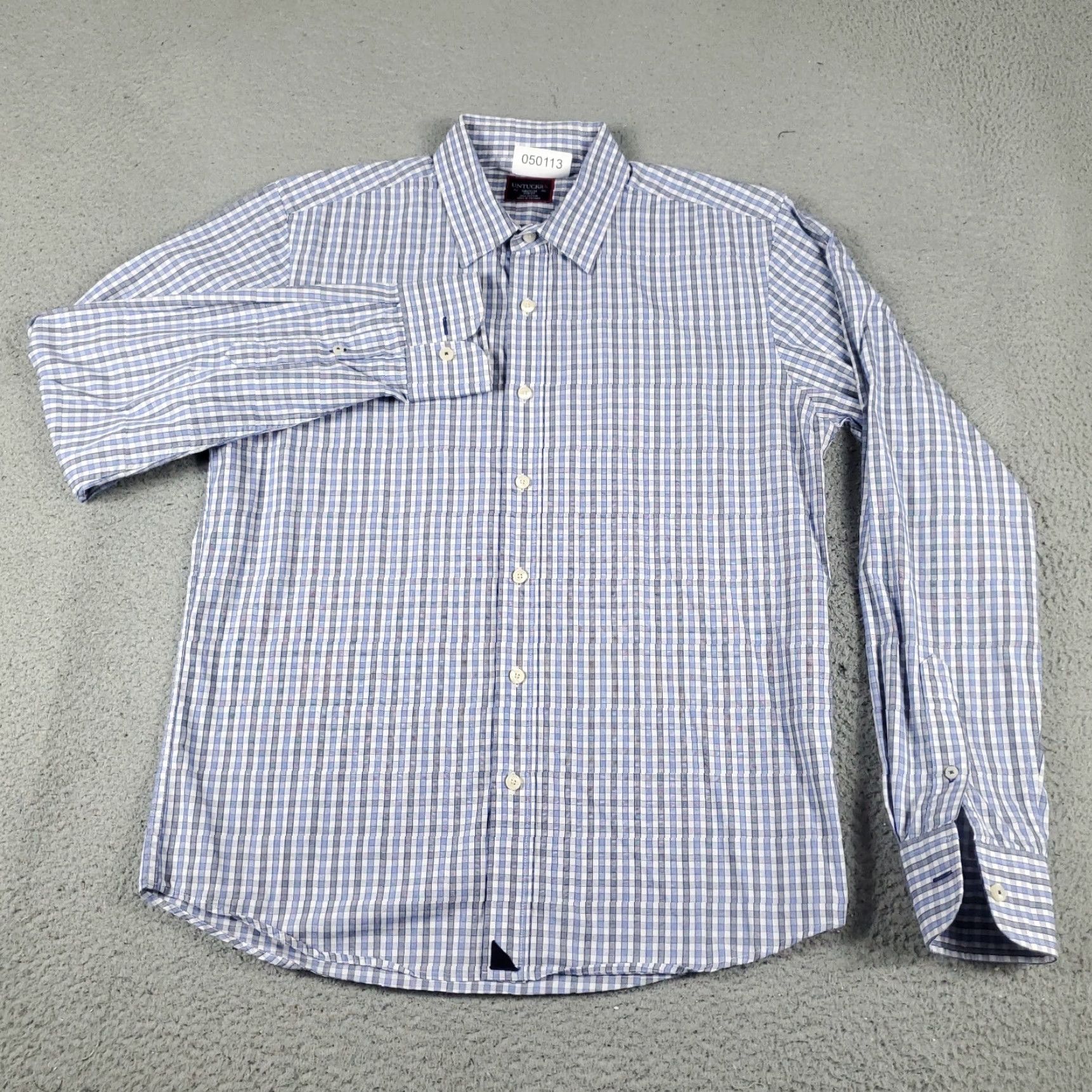 UNTUCKit UNTUCKit Blue Plaid Button-Up Shirt Long Sleeve Adult Medium Casual Mens Size US M / EU 48-50 / 2 - 2 Thumbnail