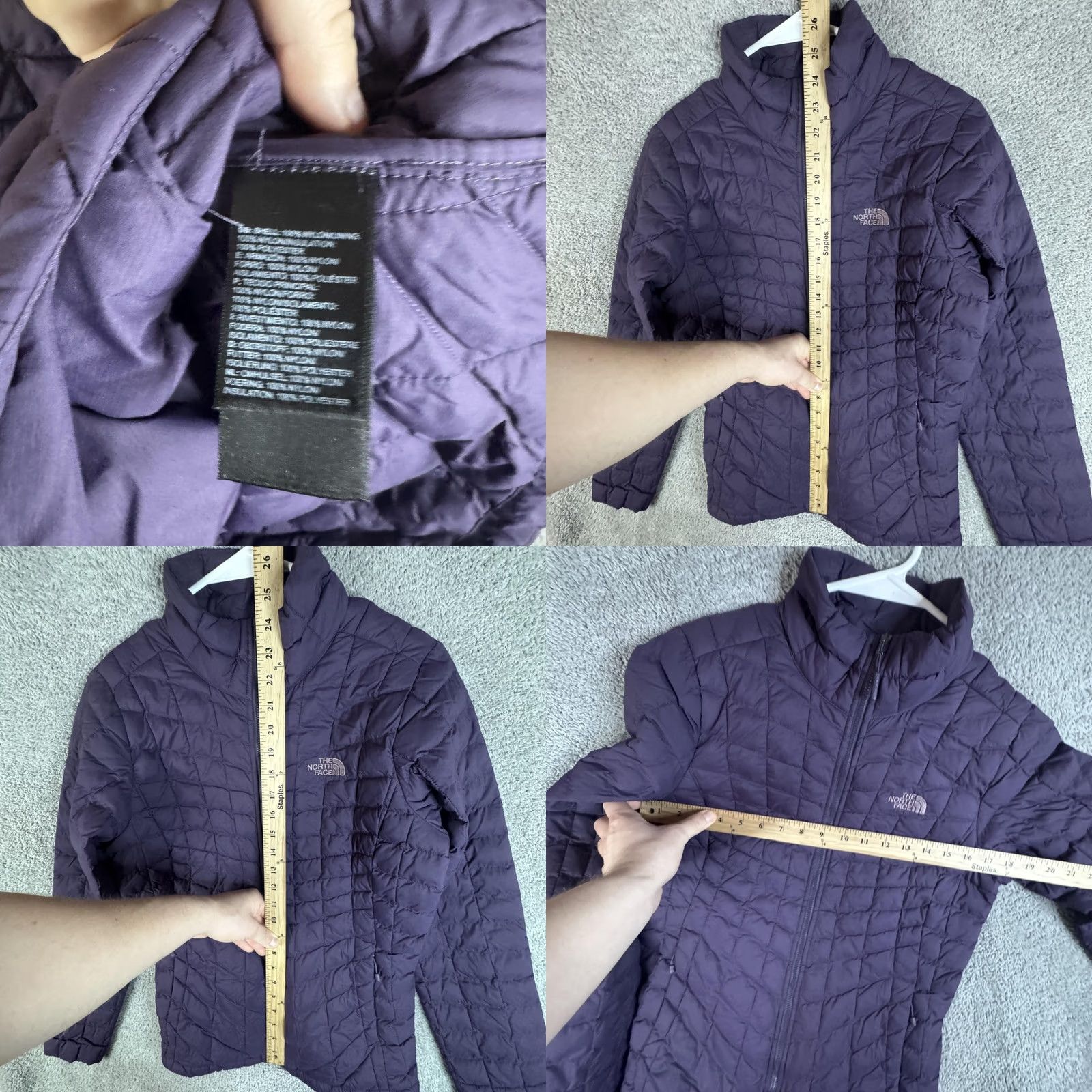 The North Face The North Face ThermoBall Jacket Womens S Purple Quilted Full Zip Insulated Size S / US 4 / IT 40 - 8 Thumbnail