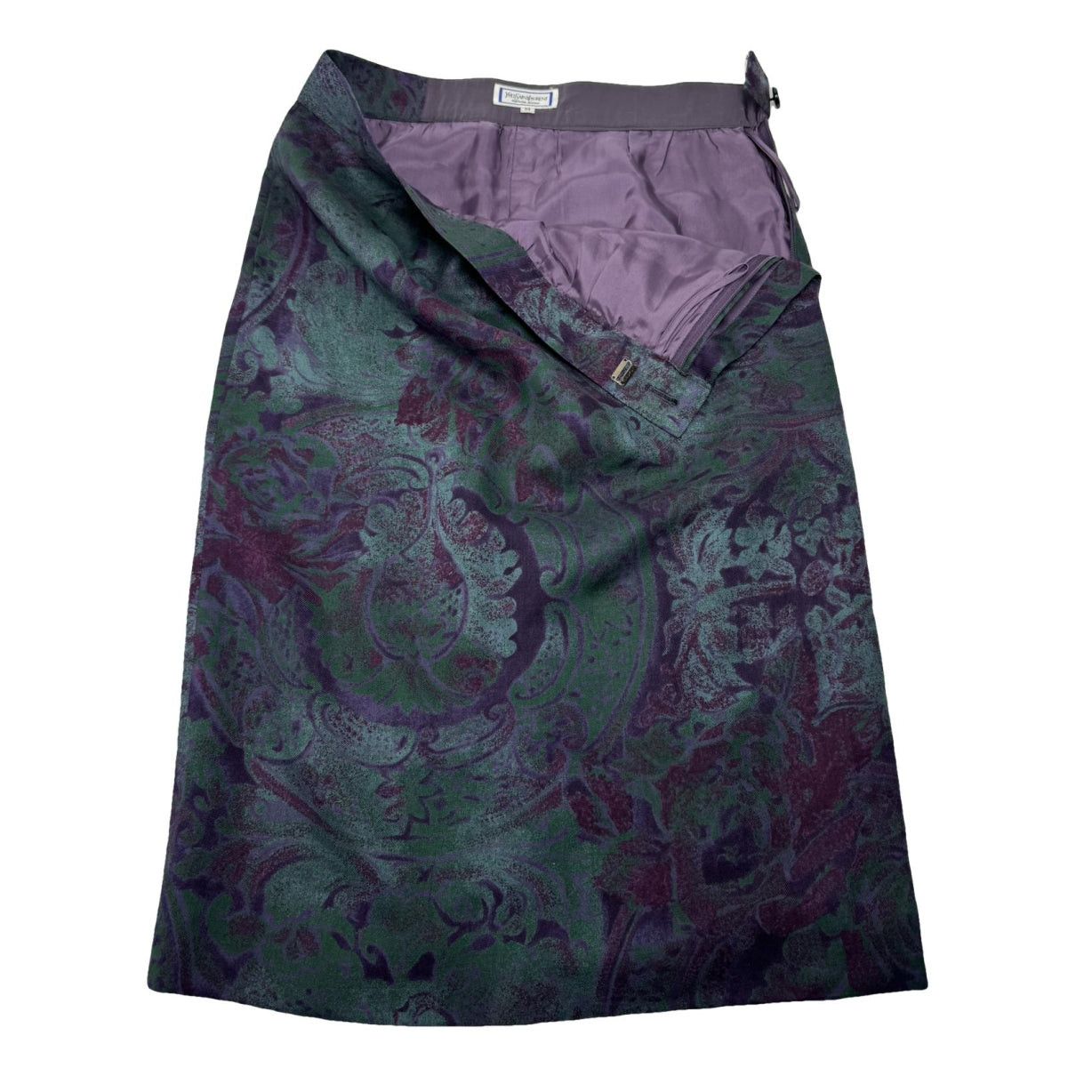 Yves Saint Laurent Green Silk Skirt Size 30" / US 8 / IT 44 - 1 Thumbnail