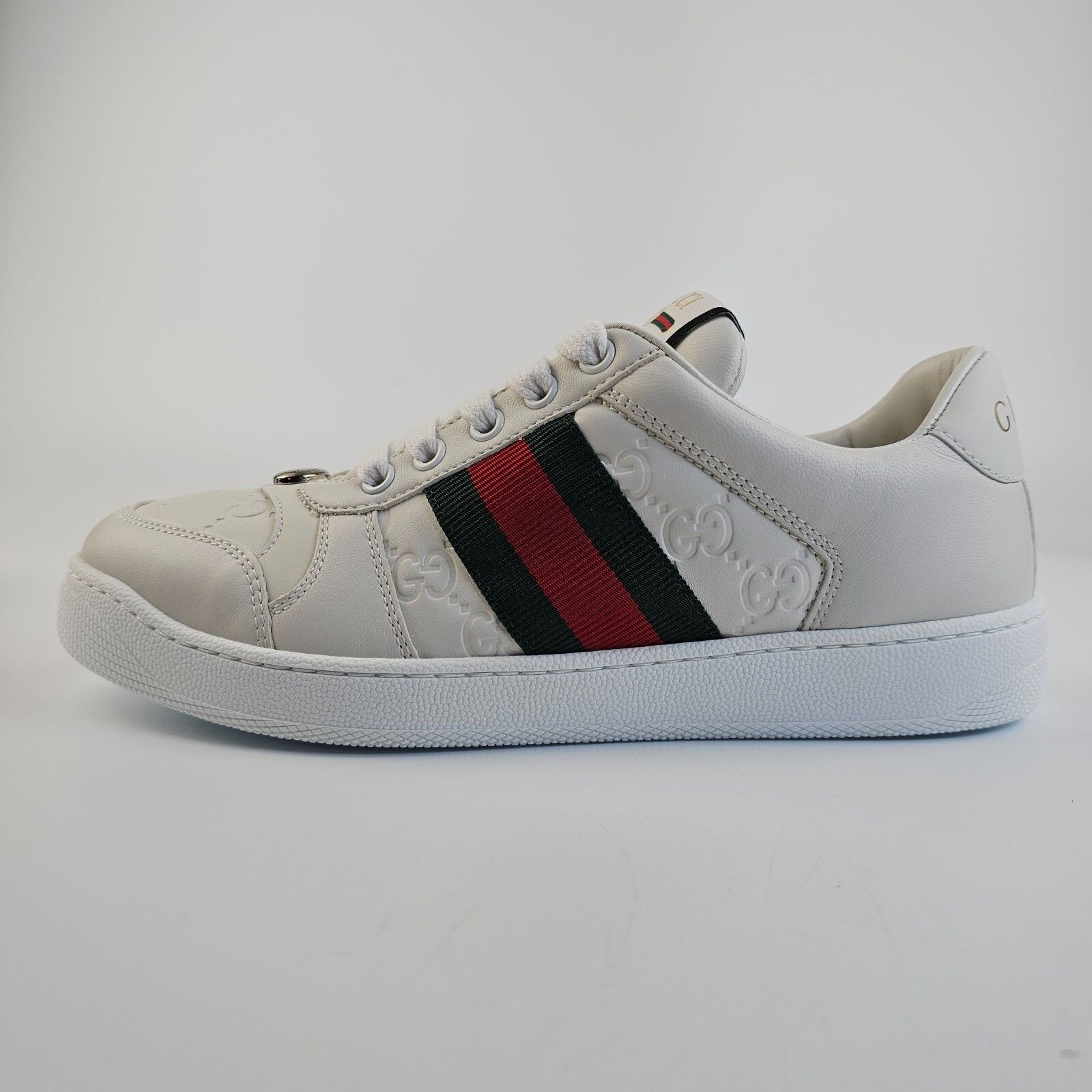 GUCCI Screener Women's White Leather Low Top Sneakers New (W