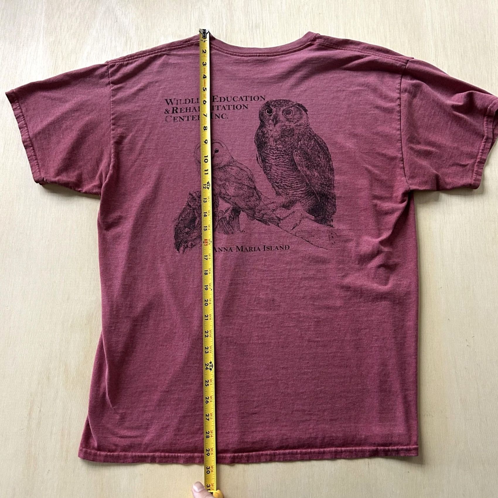 Vintage VINTAGE Wildlife Education Anna Maria Island Shirt Mens Large Red Owl Graphic Tee Shirt Size US L / EU 52-54 / 3 - 4 Thumbnail