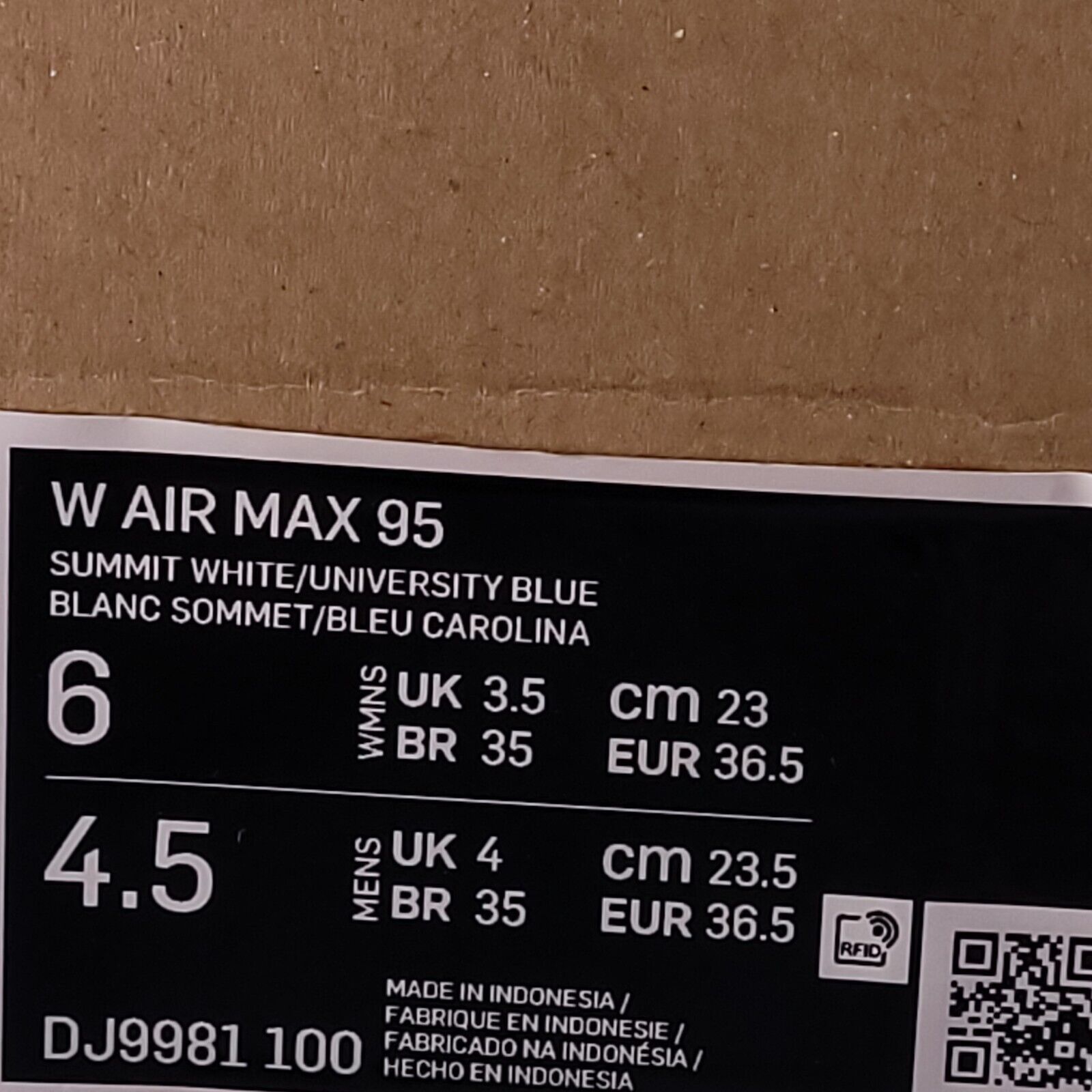 Nike Nike Air Max 95 Shoe Womens Size 6 DJ9981-100 White Blue Size US 6 / IT 36 - 9 Thumbnail