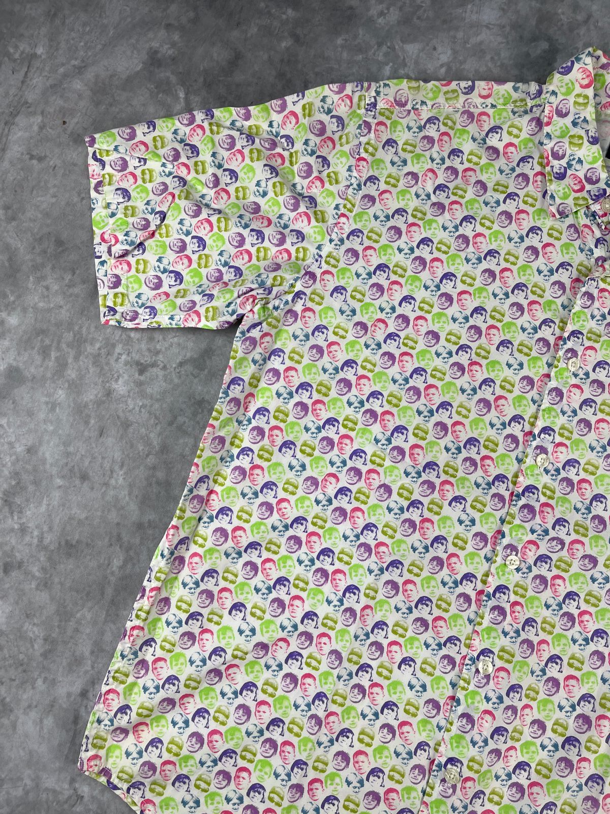Stussy × Vintage Stussy AOP kids faces short shirt Size US L / EU 52-54 / 3 - 5 Thumbnail