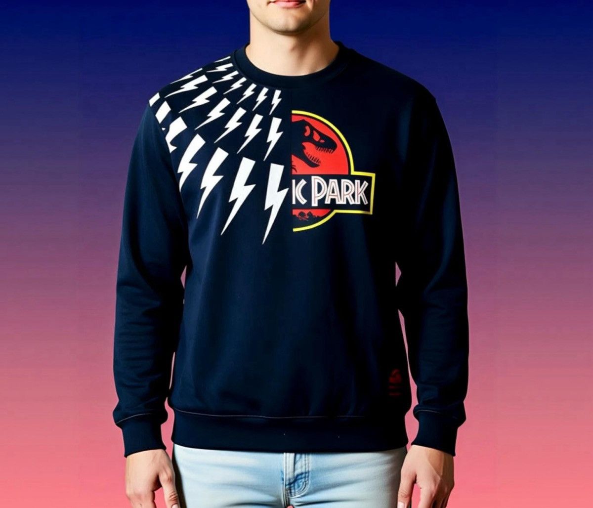 Neil Barrett NEIL BARRETT X JURASSIC PARK MEN'S SWEATSHIRT XL SLIM FIT Size US XL / EU 56 / 4 - 1 Thumbnail