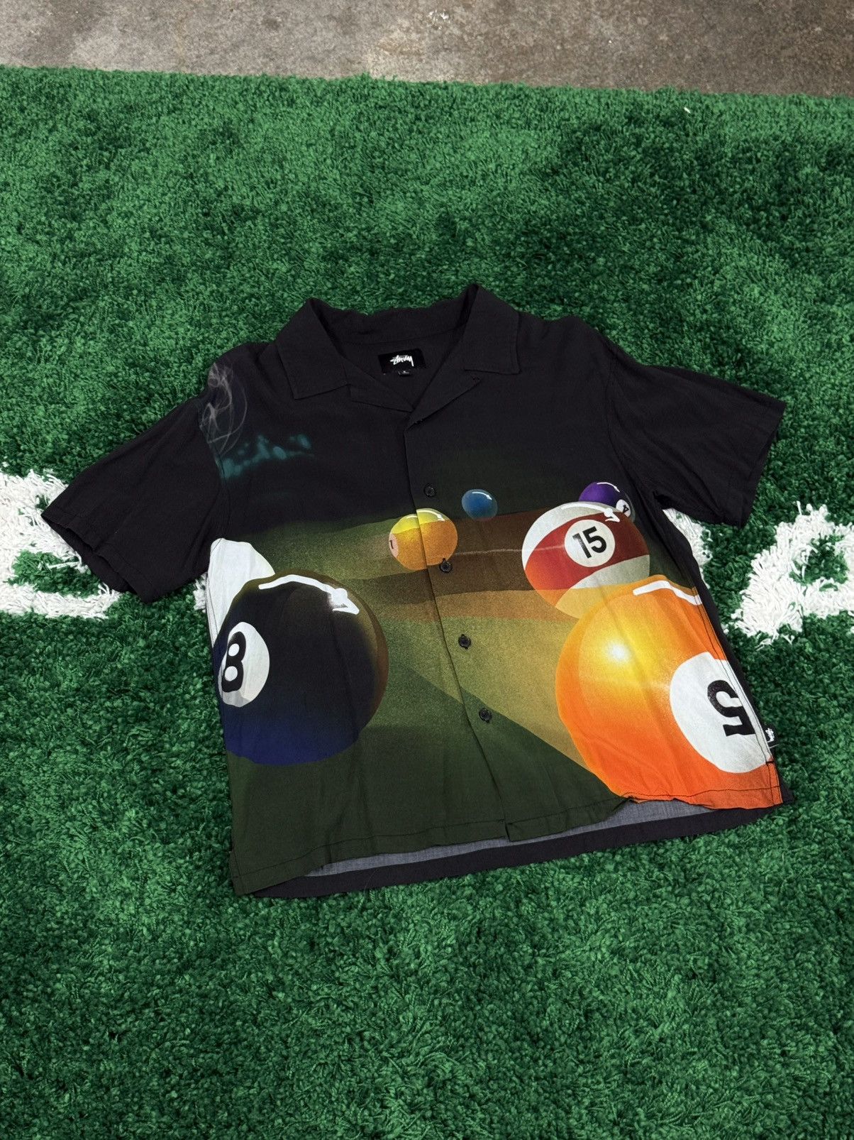 Stussy Stussy 8 Ball Billiard Rayon Silk Camp Collar Shirt Small Size US S / EU 44-46 / 1 - 1 Thumbnail