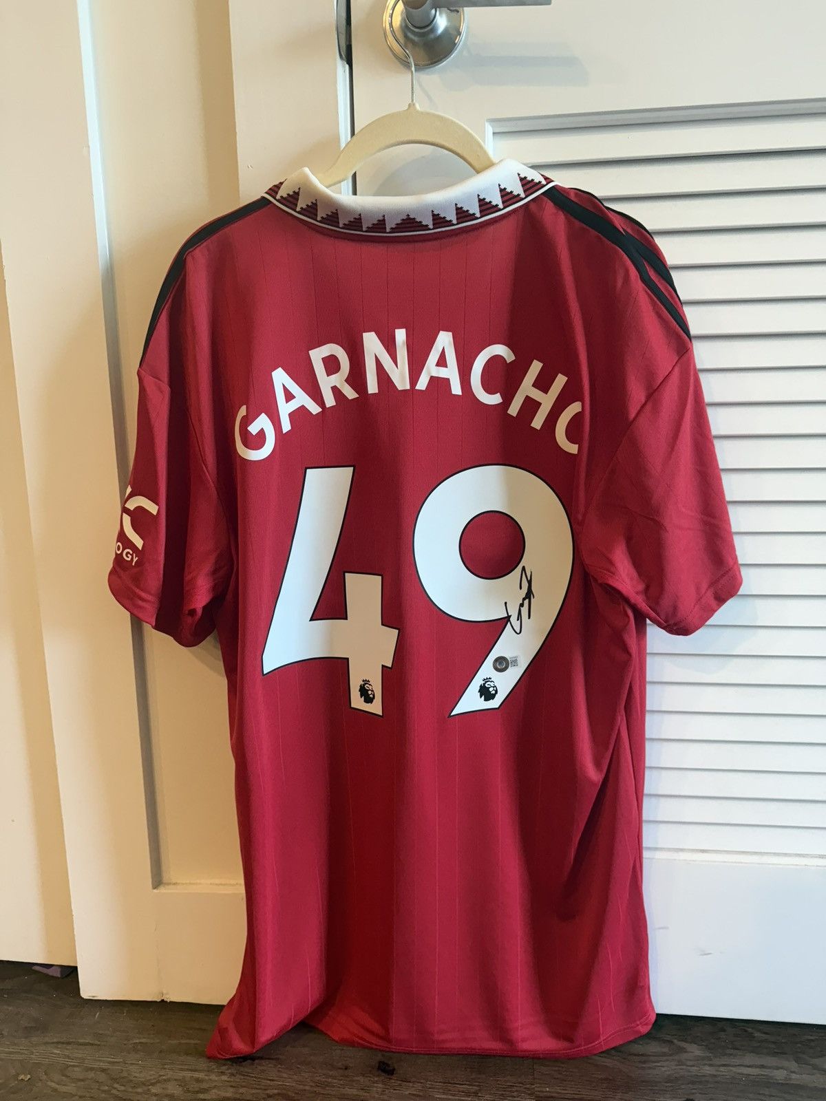 Adidas Signed Manchester United #49 Alejandro Garnacho Jersey Size US L / EU 52-54 / 3 - 2 Thumbnail