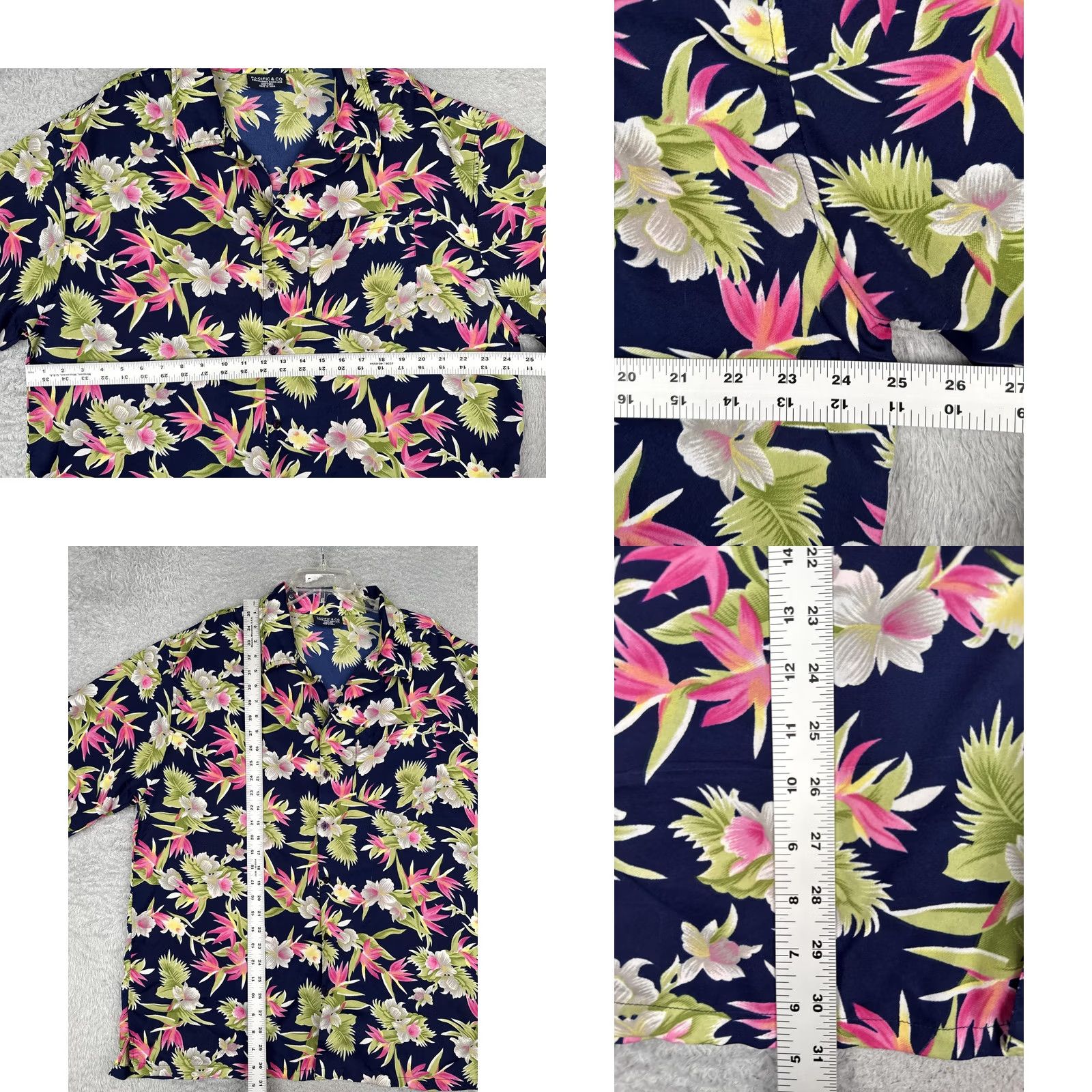 CO Pacific & Co Shirt Mens 2XL Multicolor Short Sleeve Hawaiian Floral Button Up Size US XXL / EU 58 / 5 - 8 Thumbnail
