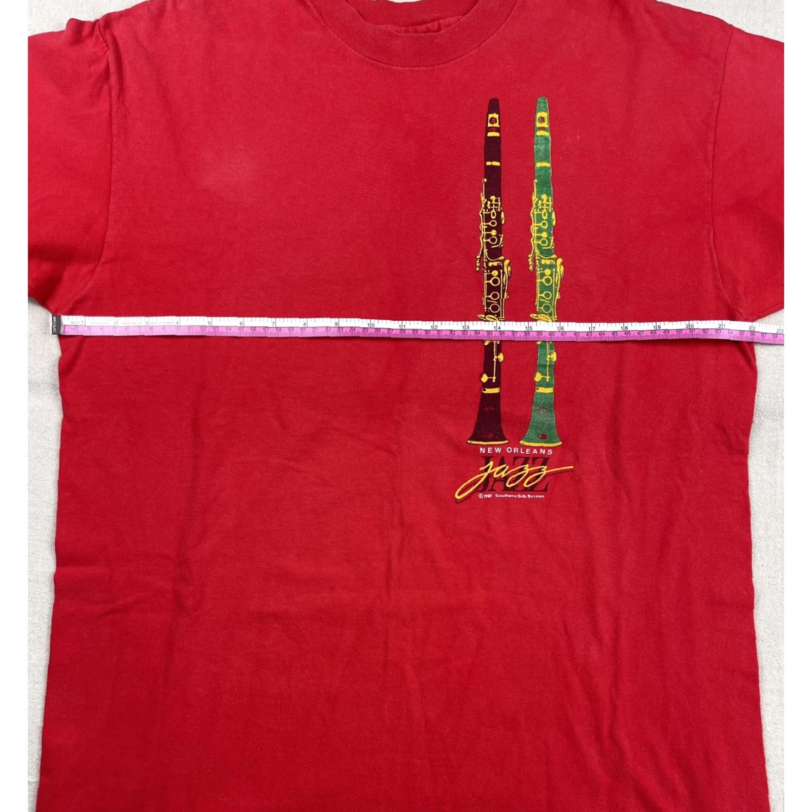 Hanes VINTAGE Hanes T-Shirt Jazz Festival 80s New Orleans Red Crew Neck Short Sleeve Double-Sided L Men Adult Official Logo 1987 USA Mens Size US L / EU 52-54 / 3 - 5 Thumbnail