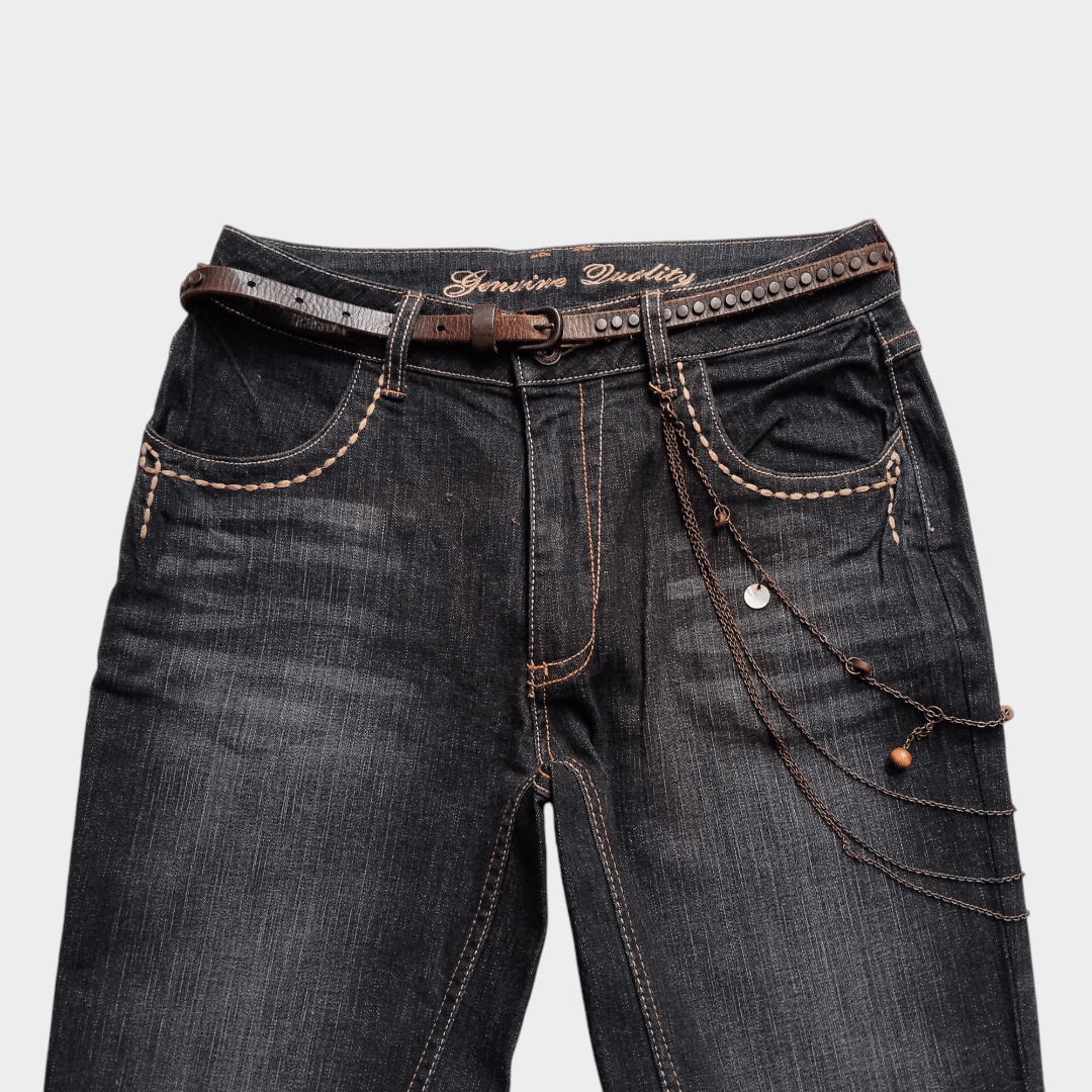 If Six Was Nine × Le Grande Bleu (L.G.B.) × Tornado Mart El Road mandala pattern flap pocket flared jean Size US 30 / EU 46 - 4 Thumbnail