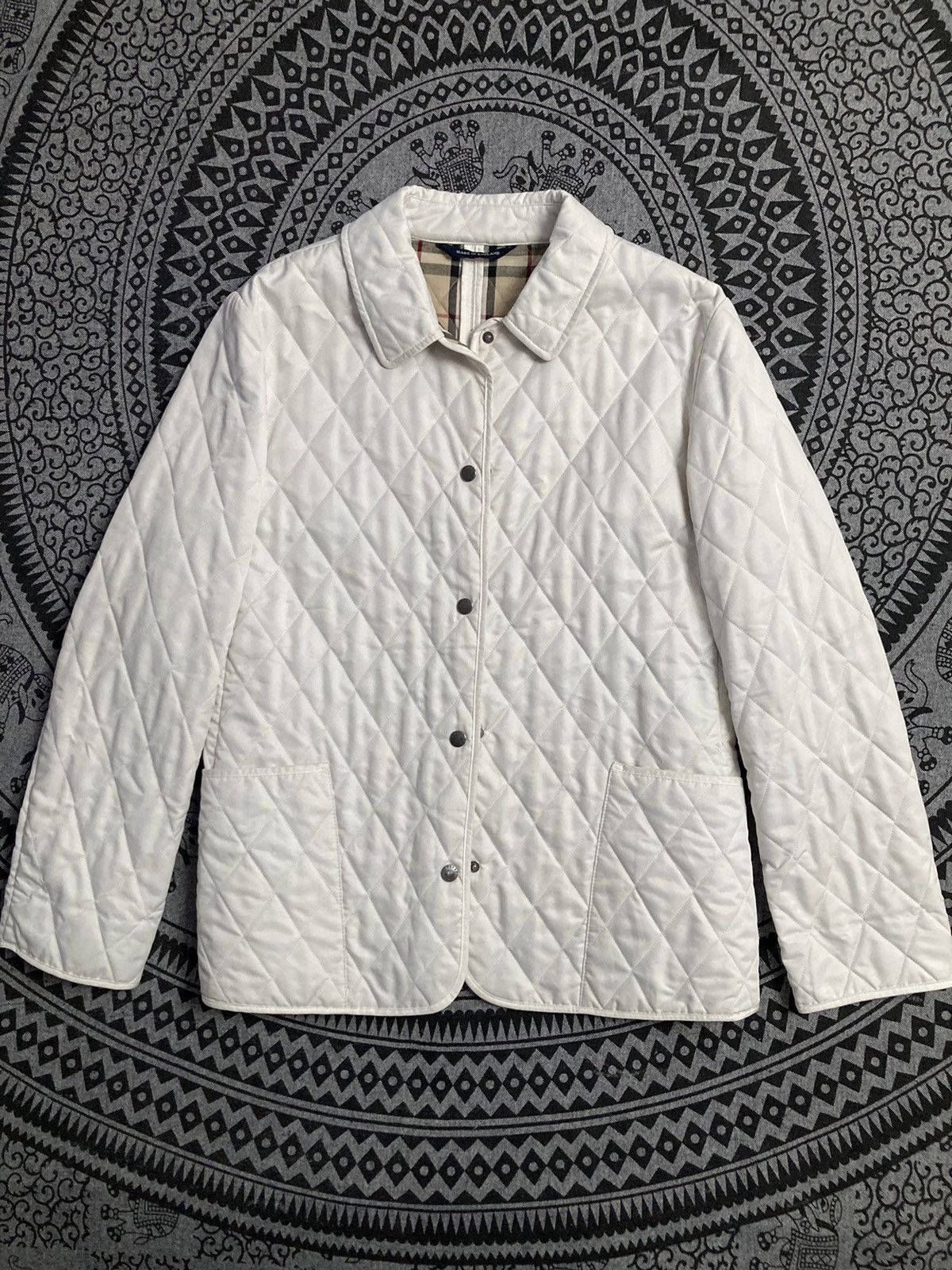 image of Burberry Light Jacket Coat in Cream, Women's (Size Medium)
