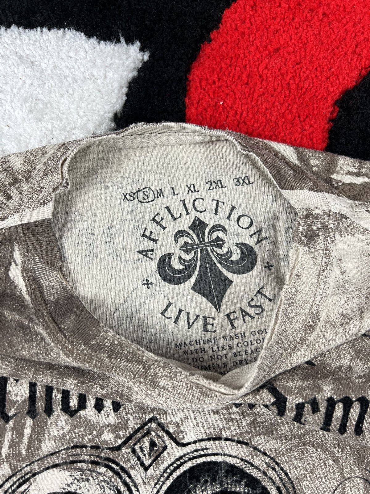 Affliction Vintage Affliction Skulls Skeleton Trashed Rhinestones Tee Size US S / EU 44-46 / 1 - 5 Thumbnail