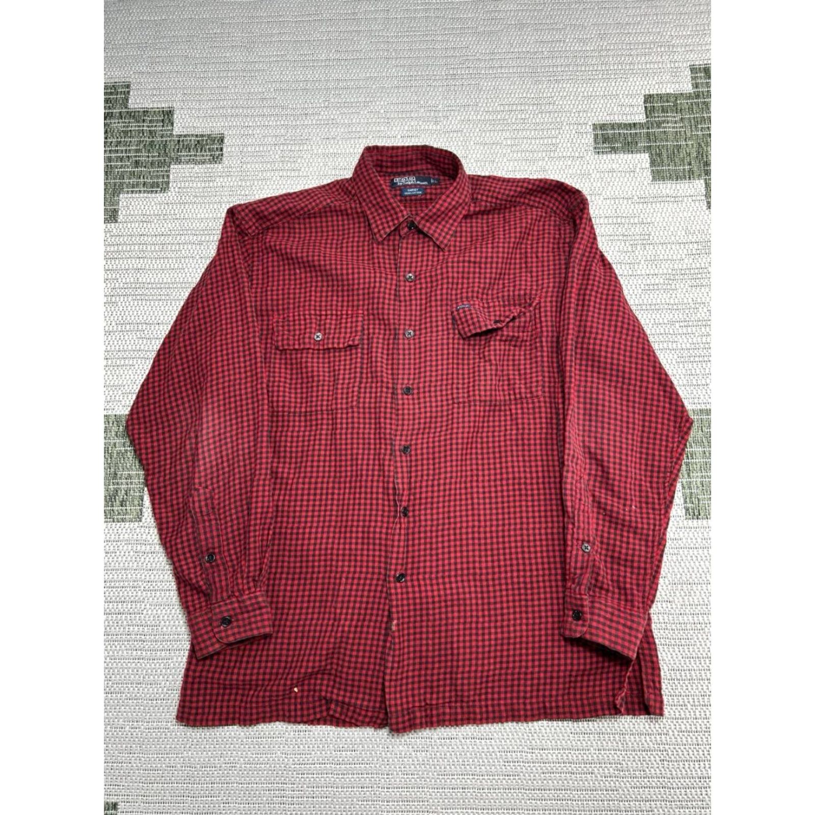 Polo Ralph Lauren Polo Ralph Lauren Garvey Shirt Mens Large Red Buffalo Check Cotton Button Up Size US L / EU 52-54 / 3 - 2 Thumbnail