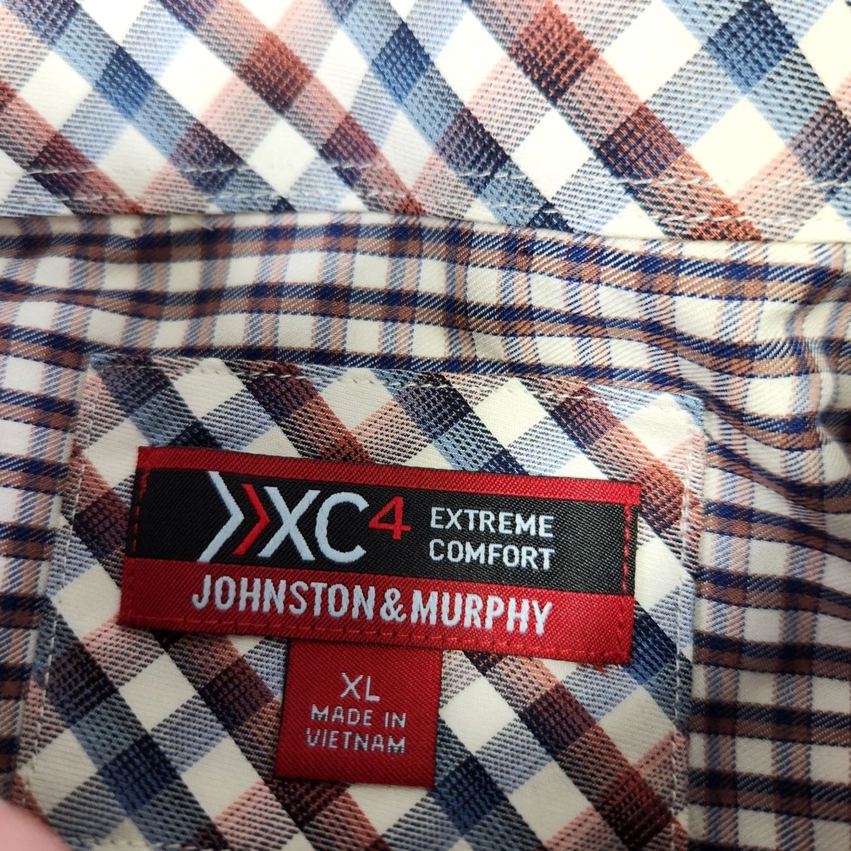 Johnston & Murphy Johnston And Murphy Shirt Men XL Performance Button Gingham Check Flip Cuff Multicolor Size US XL / EU 56 / 4 - 6 Thumbnail