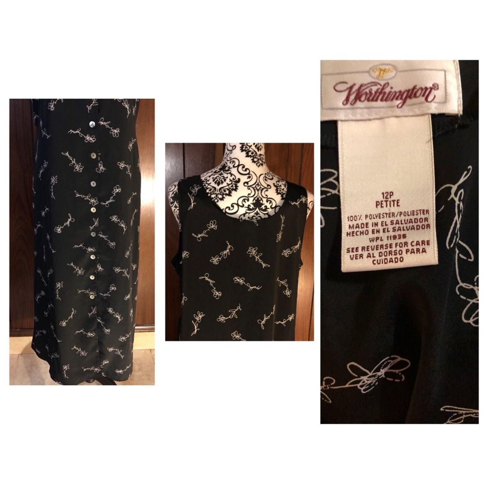 Worthington Worthington Floral Button Down Sleeveless Dress Size XL / US 12-14 / IT 48-50 - 8 Thumbnail
