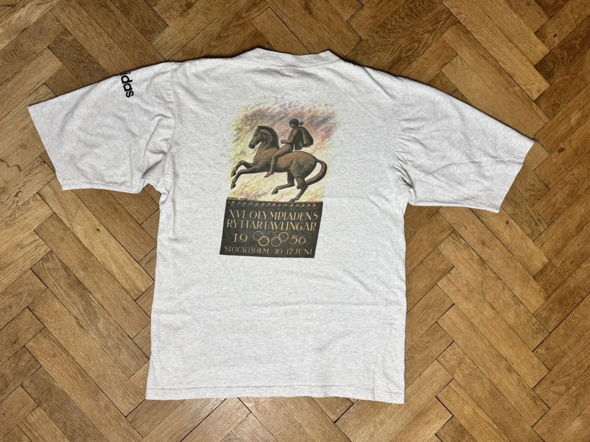Adidas 80’s Adidas Grey 1956 Stockholm Olympic T-Shirt S Oversized Size US S / EU 44-46 / 1 - 1 Thumbnail
