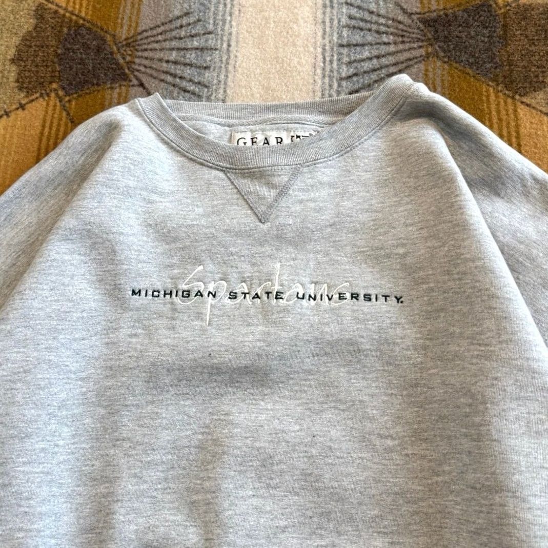 Vintage VINTAGE Michigan State University Gear for Sports Sweatshirt Gray XL Mens 90s College Size US XL / EU 56 / 4 - 2 Thumbnail
