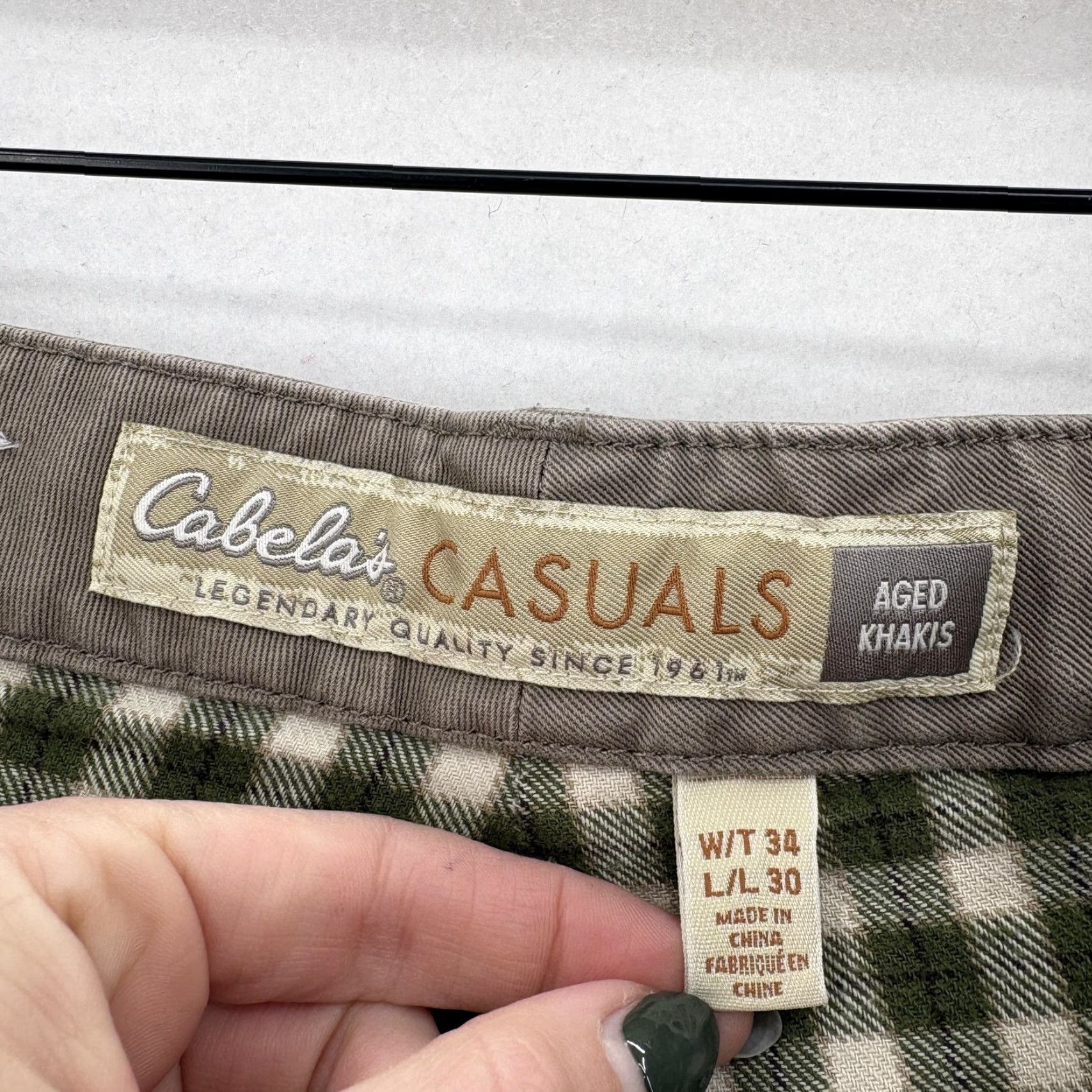 Vintage Cabela's Pants Mens 34x30 Khaki Flannel Lined Chore Casual Workwear Beig e 100% Cotton Straight Leg Pockets Zipper Button Front Mens Size US 34 / EU 50 - 4 Thumbnail