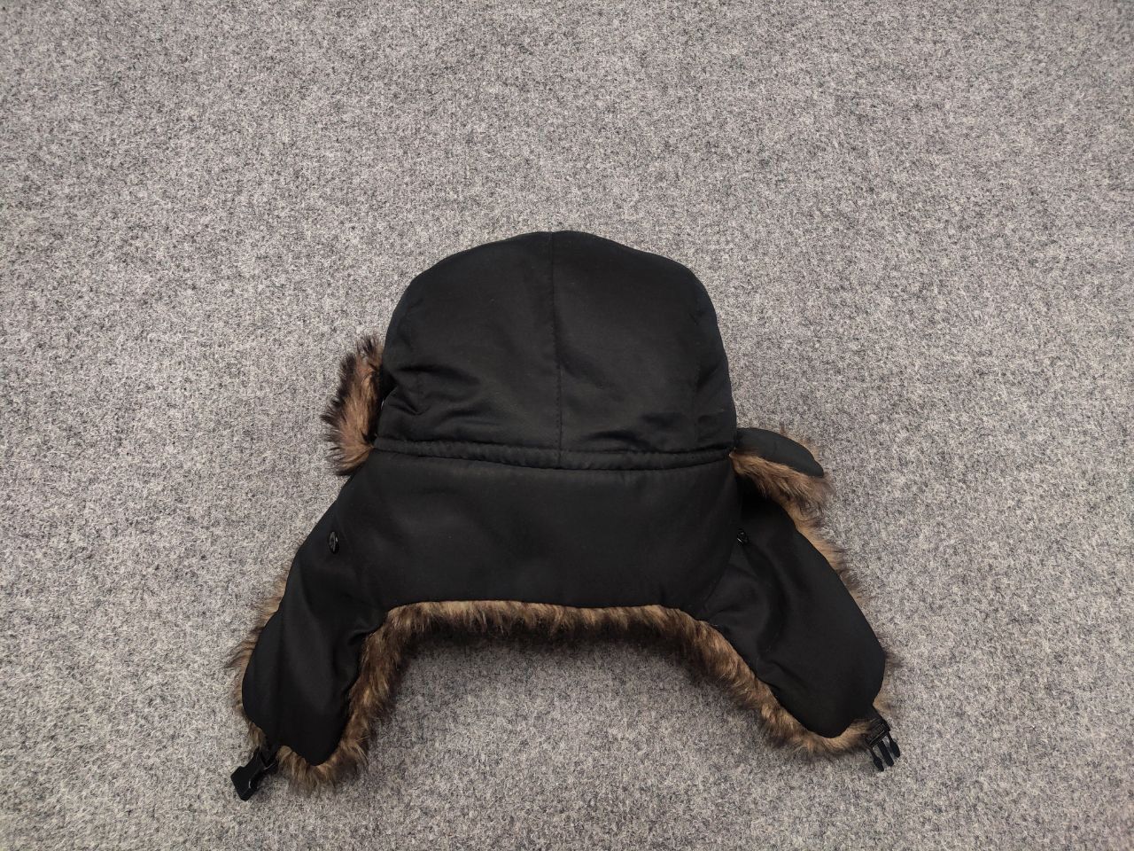 If Six Was Nine Vintage Y2K Fuzzy Fur Ushanka Hat Black faded l.g.b. Style Size ONE SIZE - 10 Thumbnail