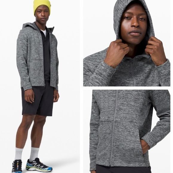 Lululemon Lululemon L Gray Heather Full Zip Hooded Jacket Pockets WELT Size US L / EU 52-54 / 3 - 2 Thumbnail