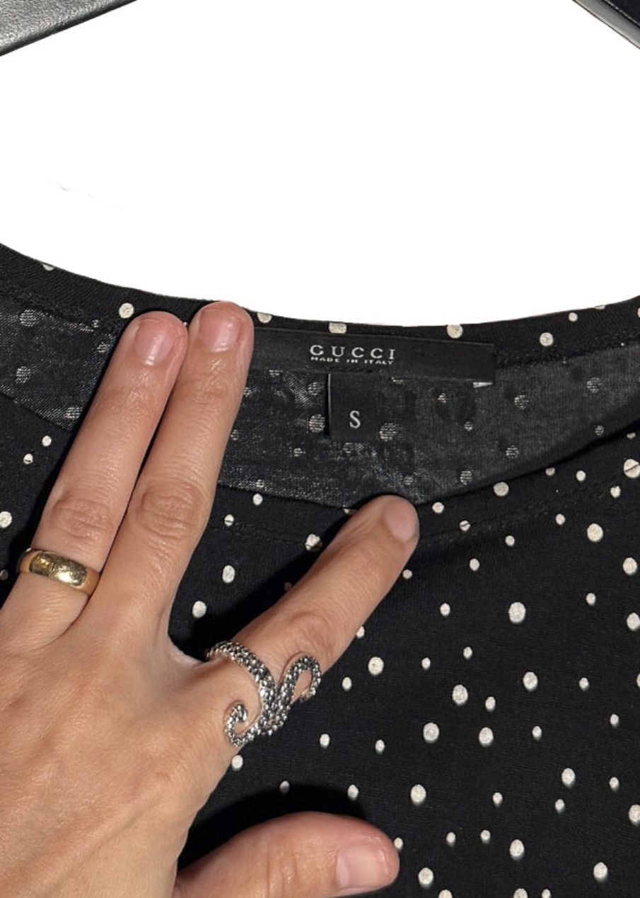 Gucci Gucci 2011 Black Polka Dots Cropped Sleeves Top Size S / US 4 / IT 40 - 6 Thumbnail