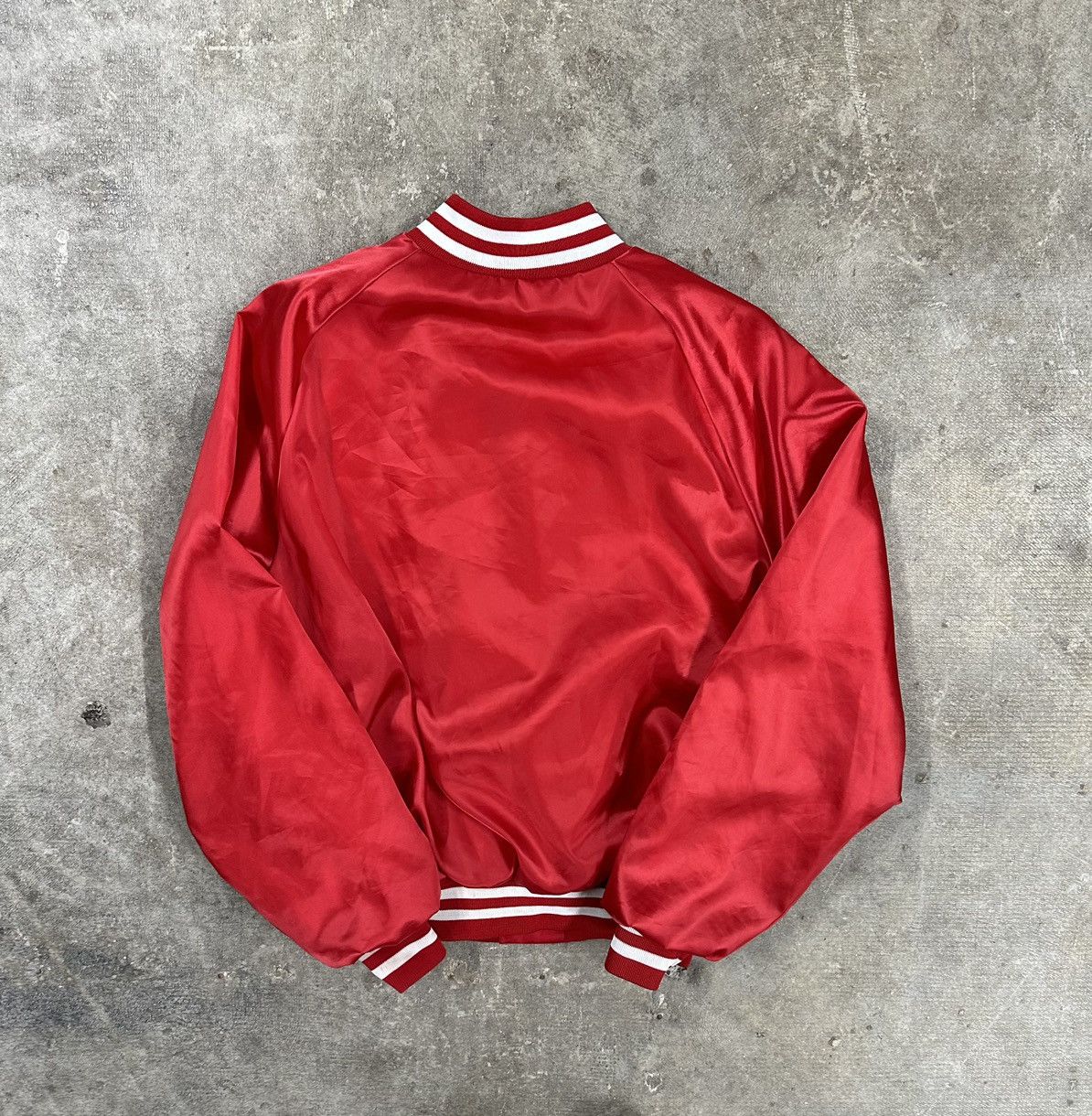 Vintage Vintage 80s USA Track & Field Nylon Satin Bomber Jacket Size L / US 10 / IT 46 - 2 Thumbnail